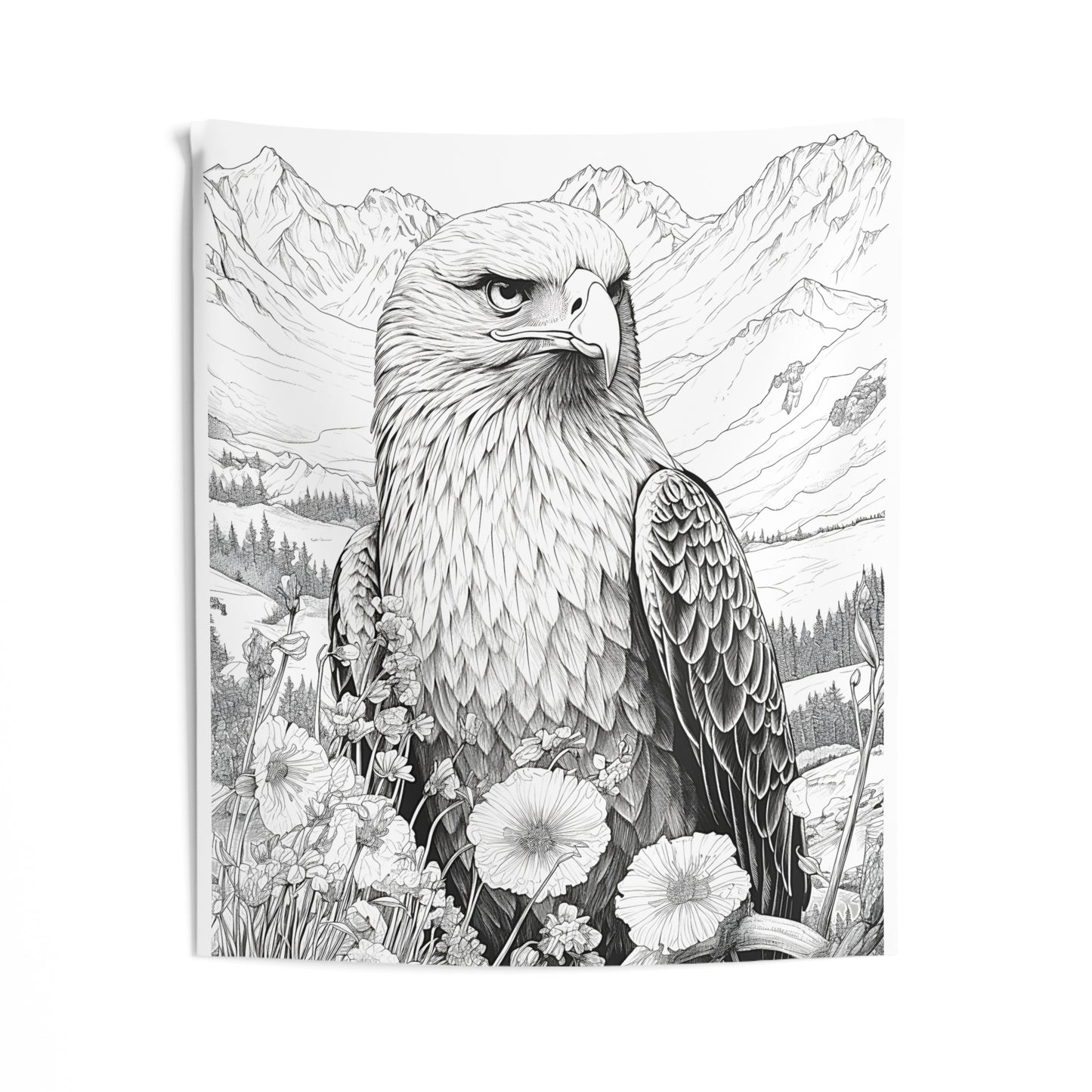 Indoor Wall Tapestries Coloring Kit with 10 Fabric Markers - Eagle