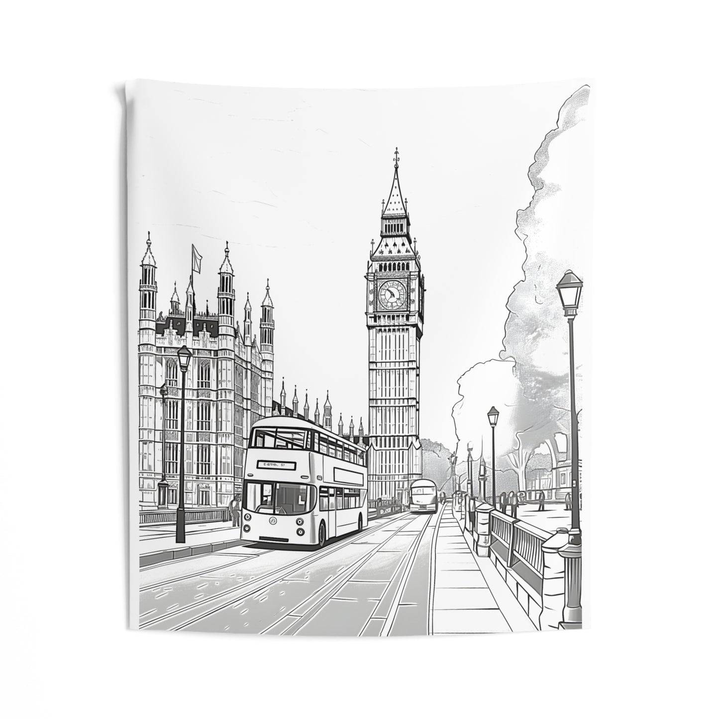 Indoor Wall Tapestries Coloring Kit with 10 Fabric Markers - Big Ben