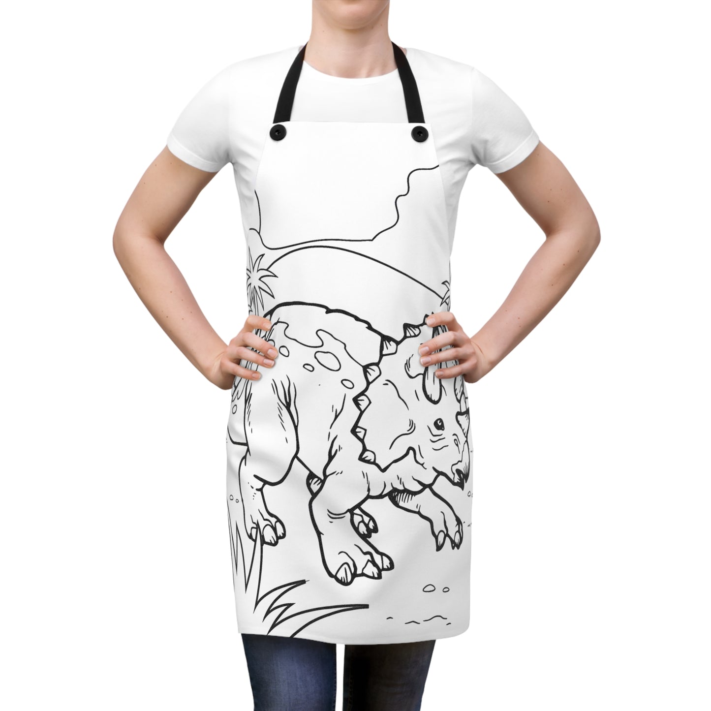 Apron Coloring Kit with 10 Fabric Markers - Dinosaur