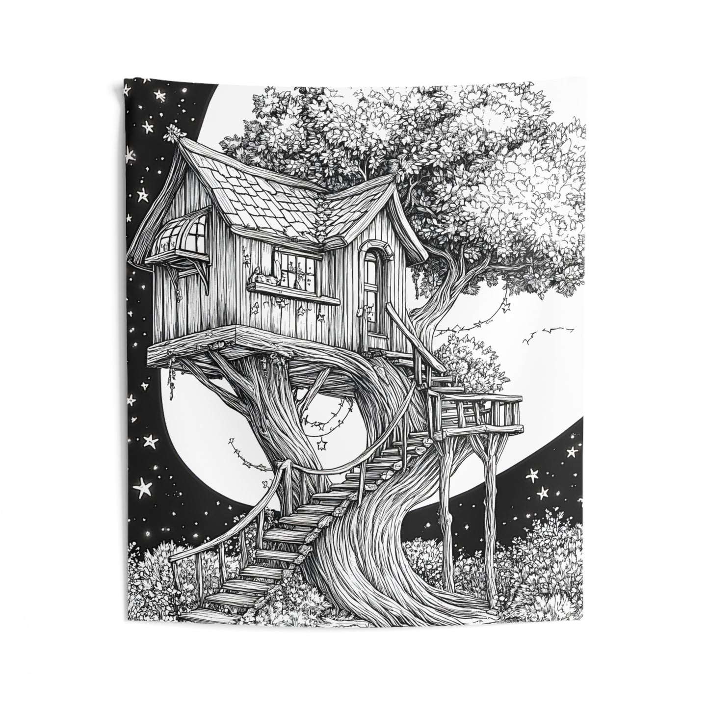 Indoor Wall Tapestries Coloring Kit with 10 Fabric Markers - Treehouse