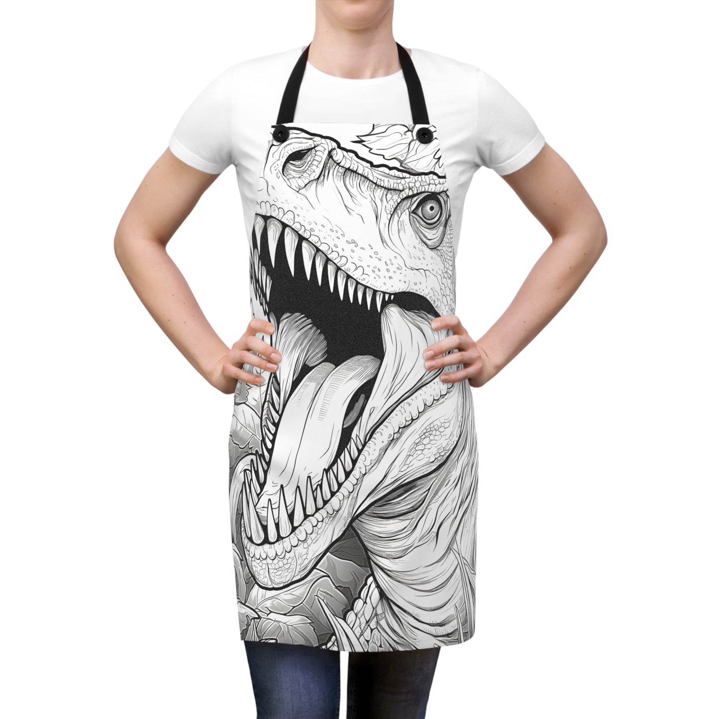 Apron Coloring Kit with 10 Fabric Markers - T-Rex