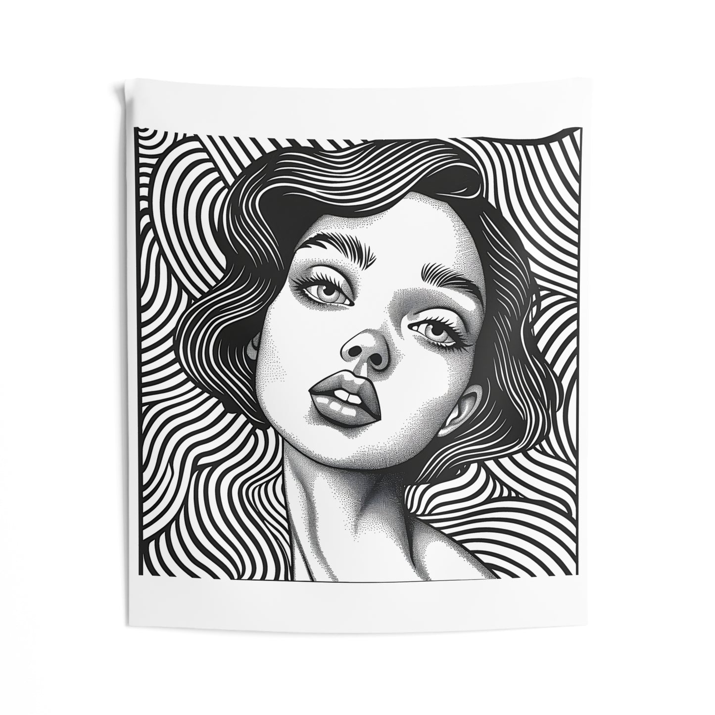 Indoor Wall Tapestries Coloring Kit with 10 Fabric Markers - Abstract Portrait