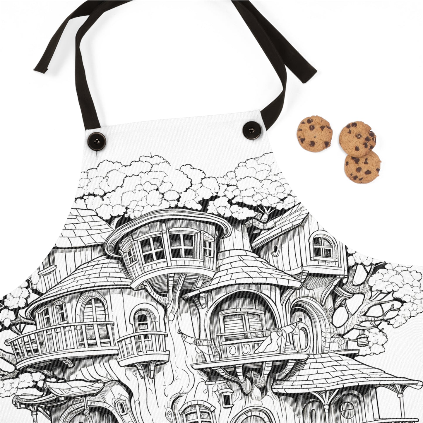 Apron Coloring Kit with 10 Fabric Markers - Fantasy Treehouse