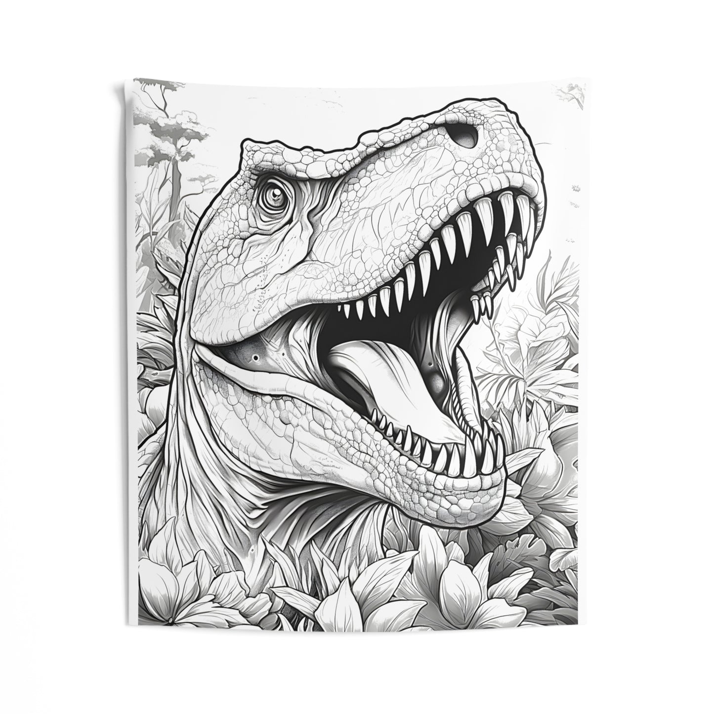 Indoor Wall Tapestries Coloring Kit with 10 Fabric Markers - Tyrannosaurus Rex