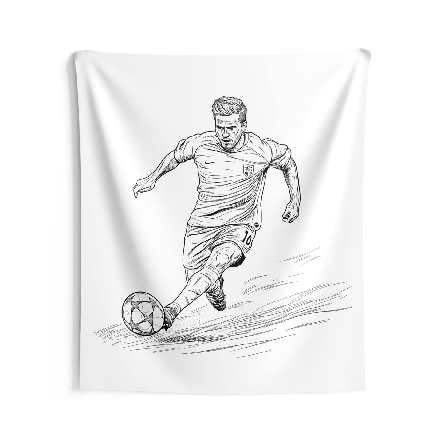 Indoor Wall Tapestries Coloring Kit with 10 Fabric Markers - Soccer Player