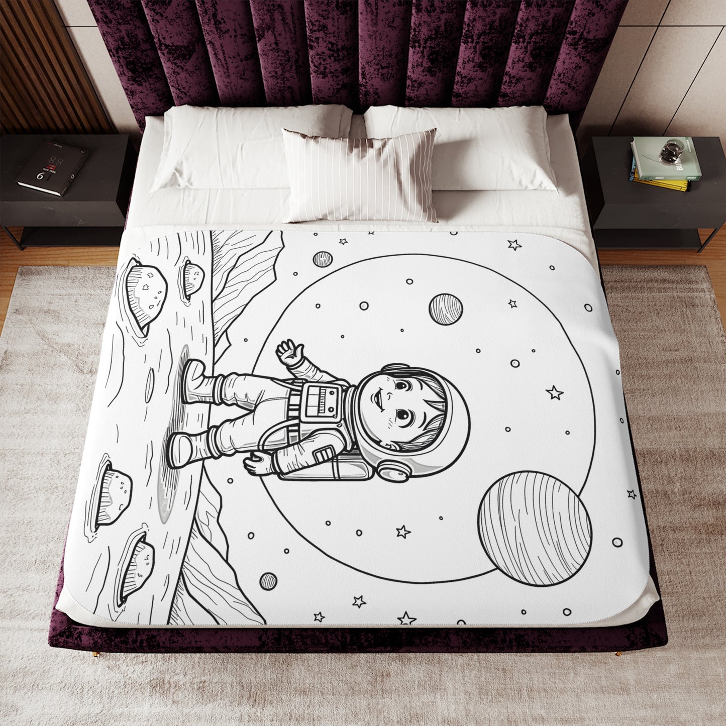 Blanket Coloring Kit with 10 Fabric Markers - Astronaut