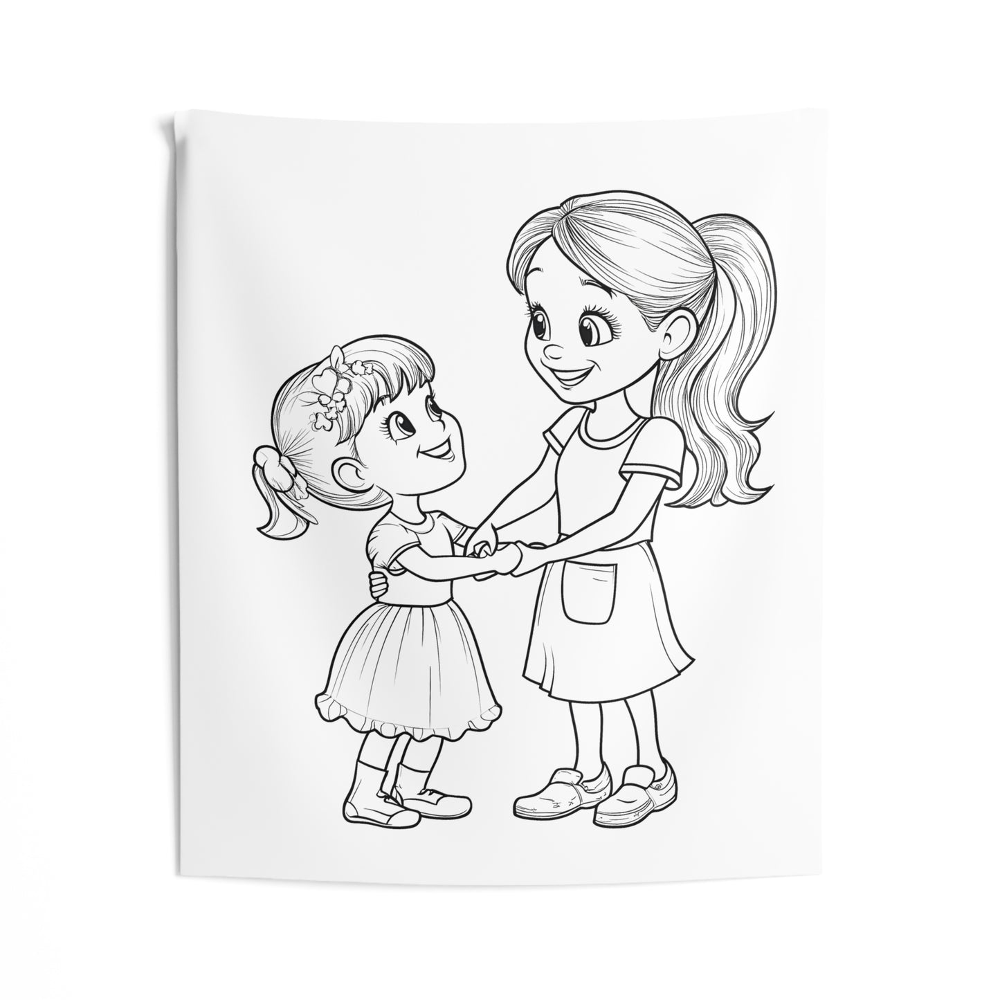 Indoor Wall Tapestries Coloring Kit with 10 Fabric Markers - Sisters