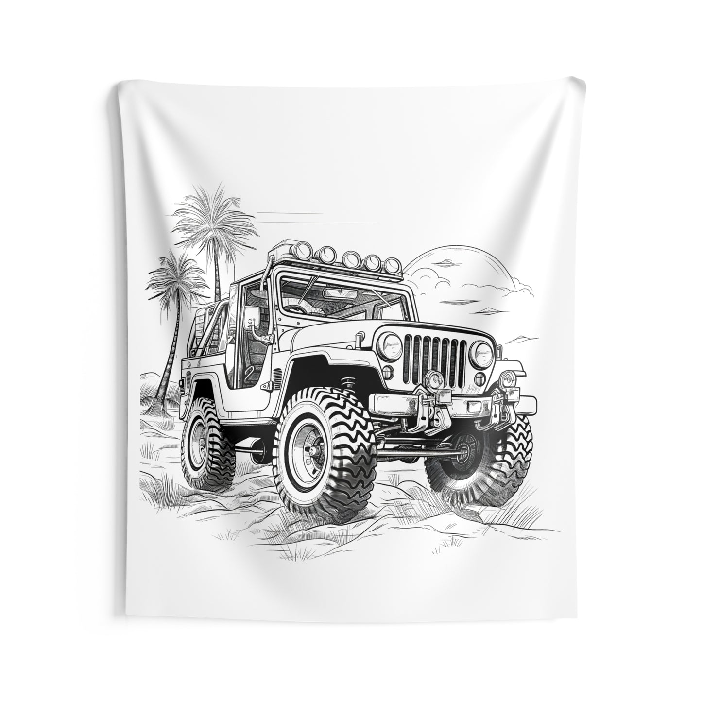 Indoor Wall Tapestries Coloring Kit with 10 Fabric Markers - Jeep