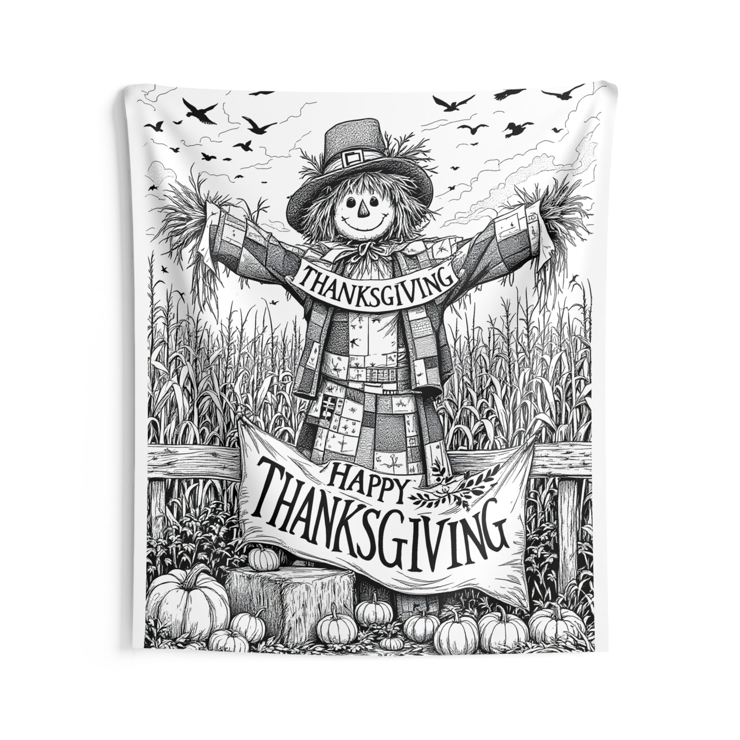 Indoor Wall Tapestries Coloring Kit with 10 Fabric Markers - Scarecrow