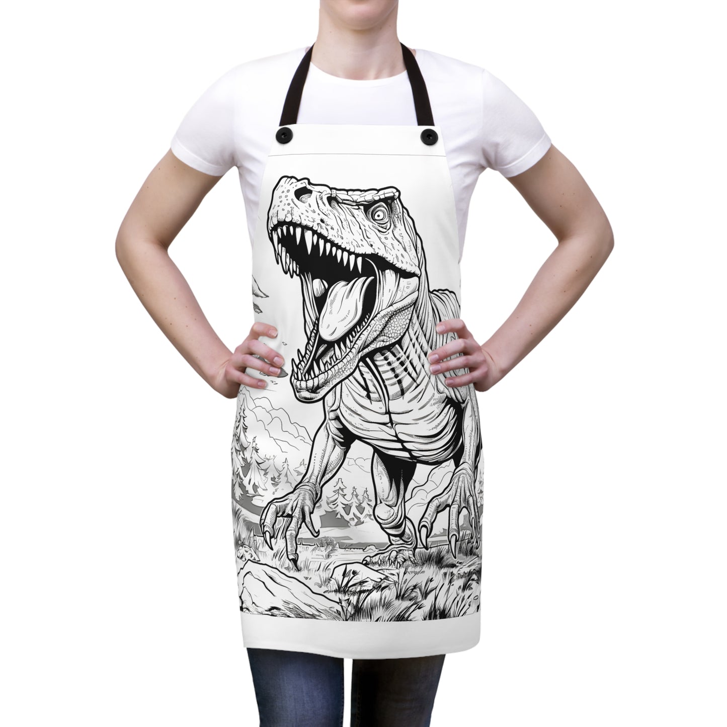 Apron Coloring Kit with 10 Fabric Markers - Tyrannosaurus Rex