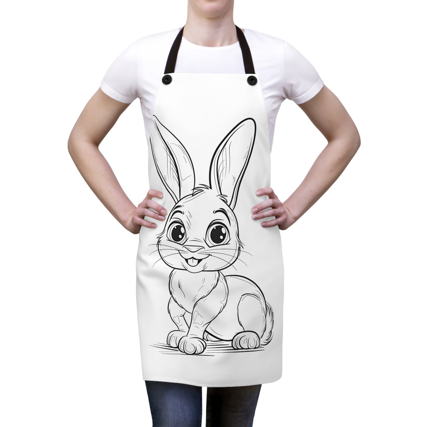 Apron Coloring Kit with 10 Fabric Markers - Cute Bunny