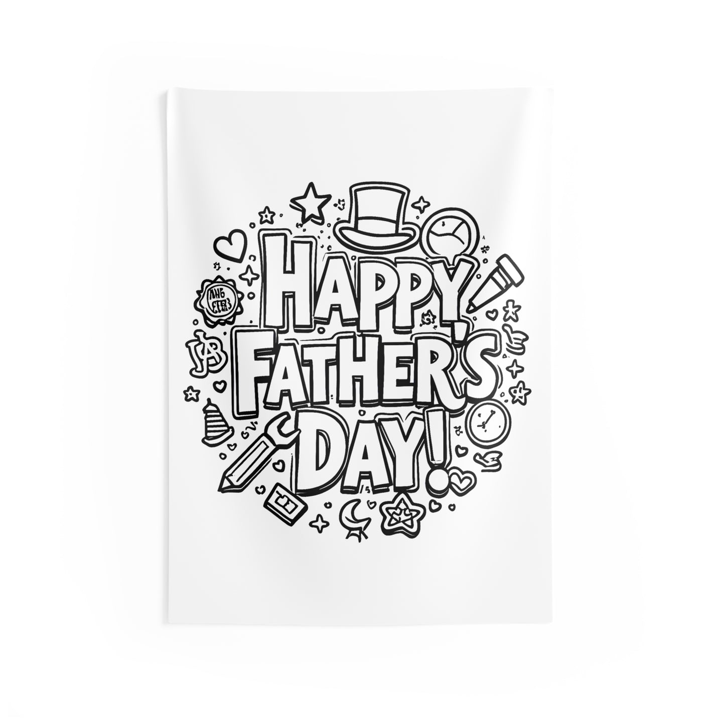 Indoor Wall Tapestries Coloring Kit with 10 Fabric Markers - Father's Day