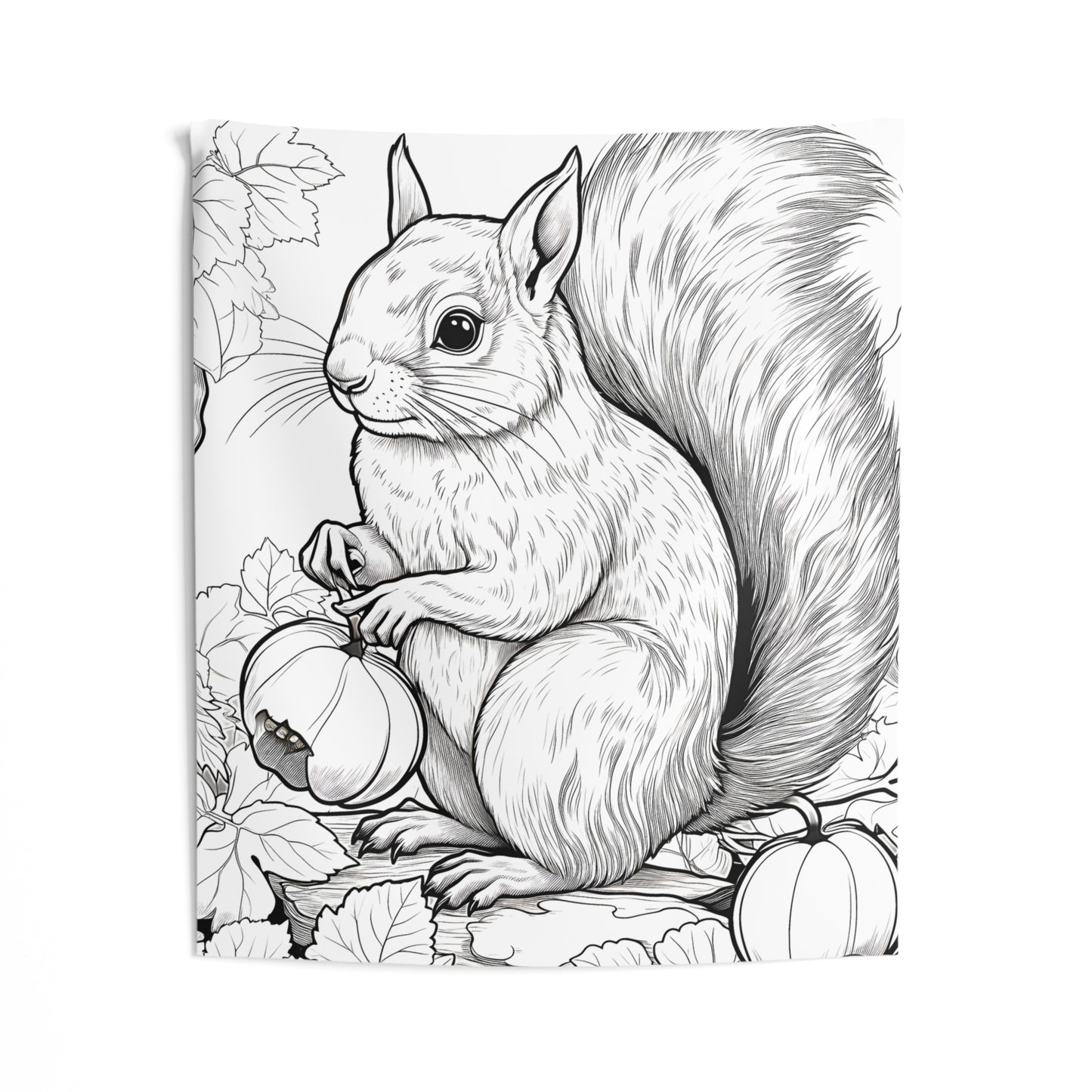Indoor Wall Tapestries Coloring Kit with 10 Fabric Markers - Squirrel