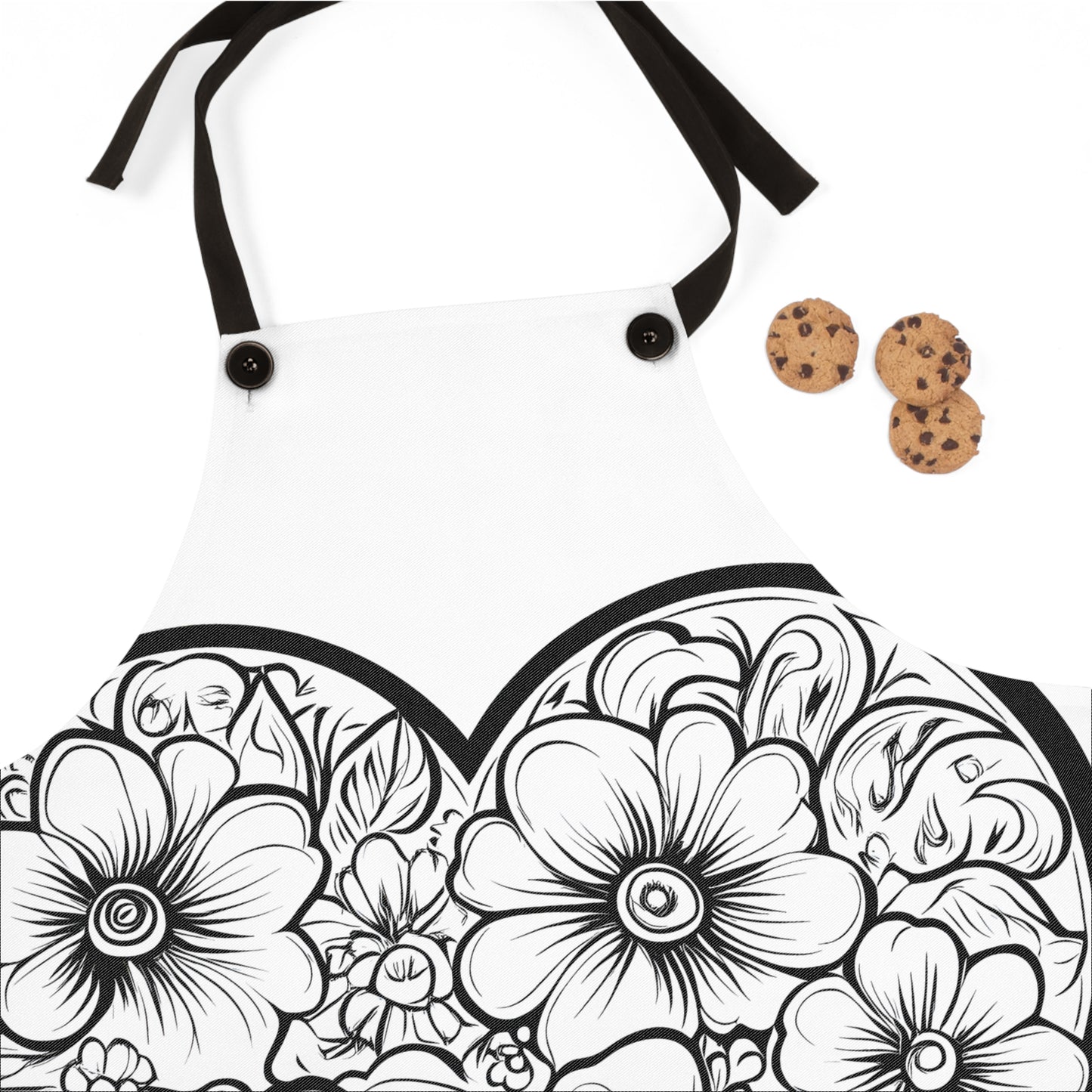 Apron Coloring Kit with 10 Fabric Markers - Floral Heart