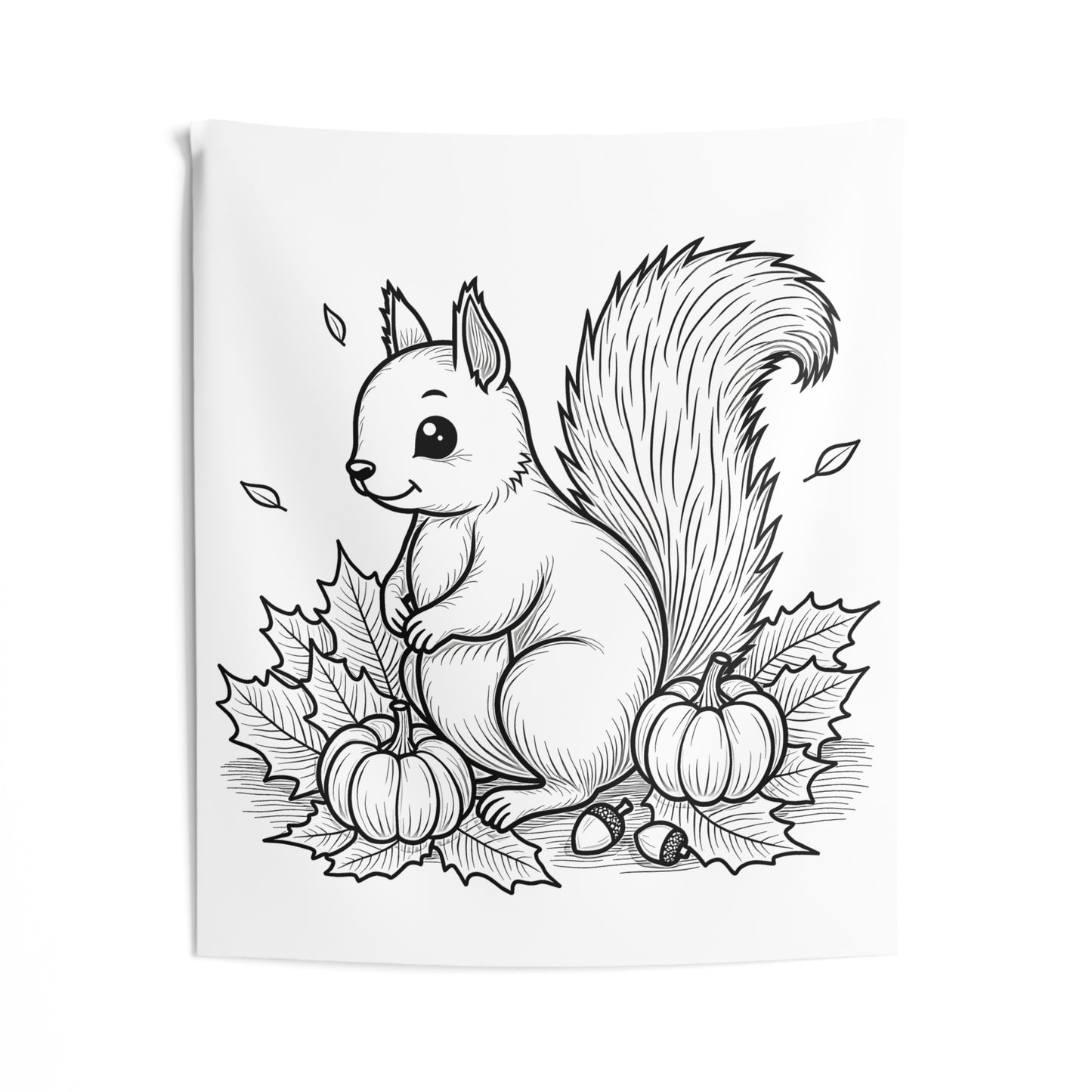 Indoor Wall Tapestries Coloring Kit with 10 Fabric Markers - Squirrel