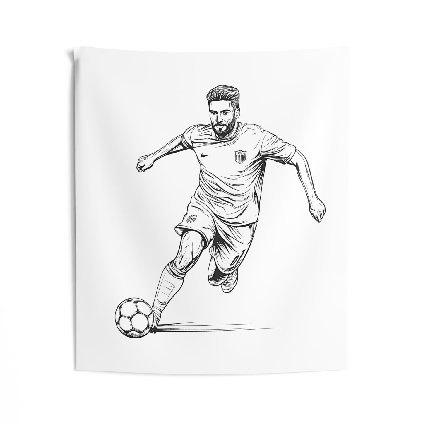 Indoor Wall Tapestries Coloring Kit with 10 Fabric Markers - Soccer Player