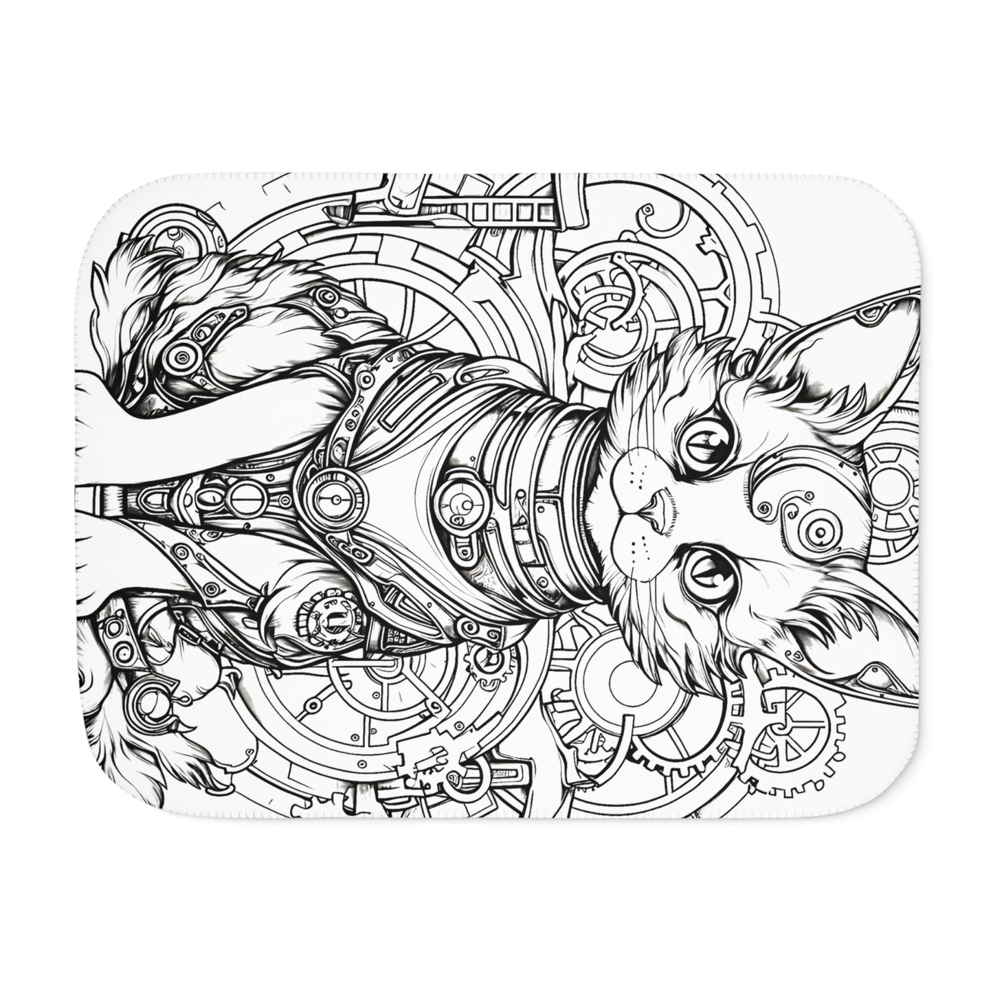 Blanket Coloring Kit with 10 Fabric Markers - Steampunk Cat