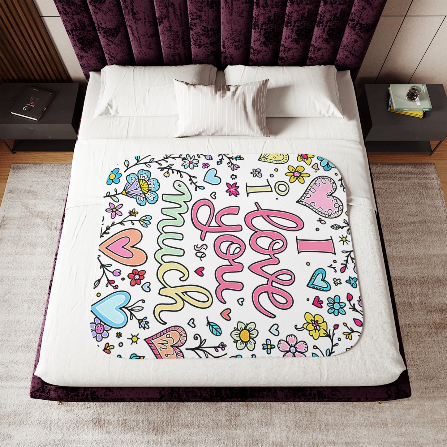 Blanket Colorful Graphic Design - Romantic Flowers