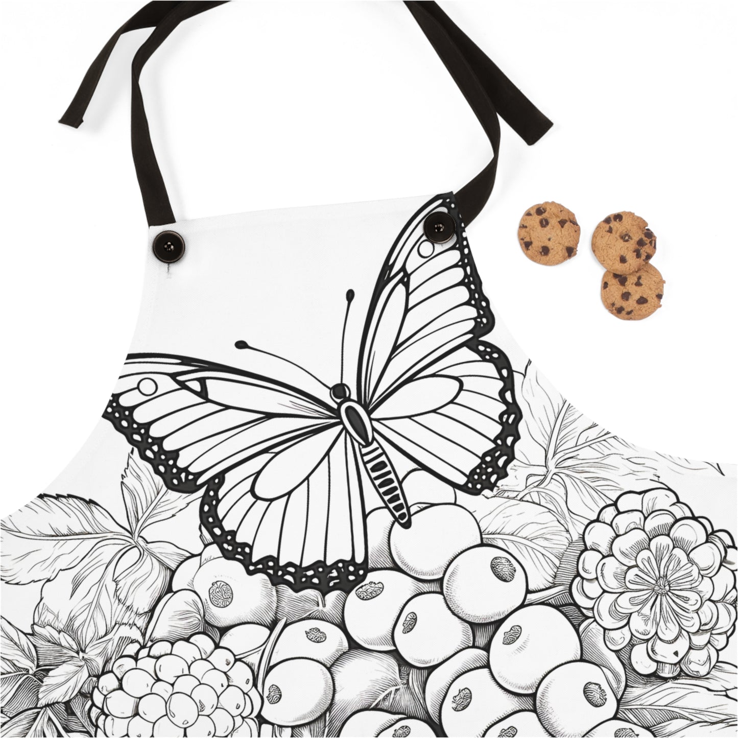 Apron Coloring Kit with 10 Fabric Markers - Butterfly and Fruit Basket