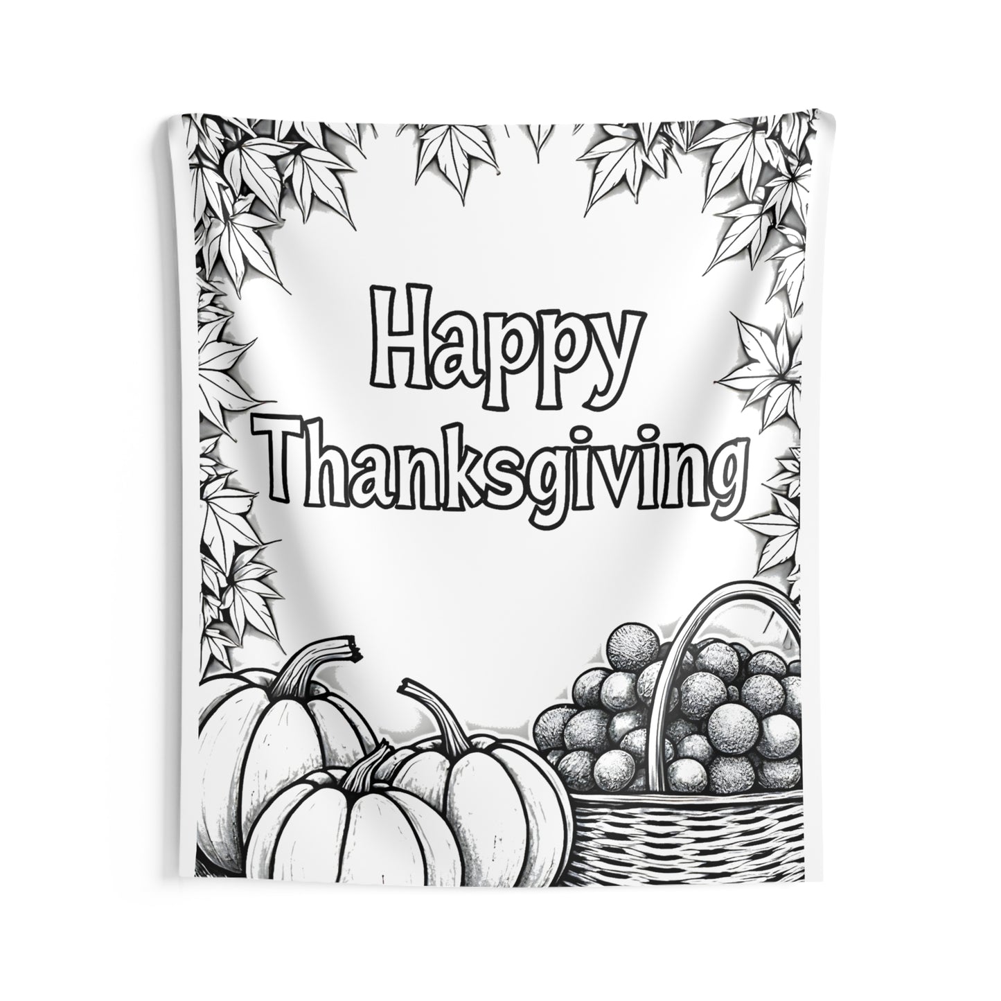 Indoor Wall Tapestries Coloring Kit with 10 Fabric Markers - Thanksgiving