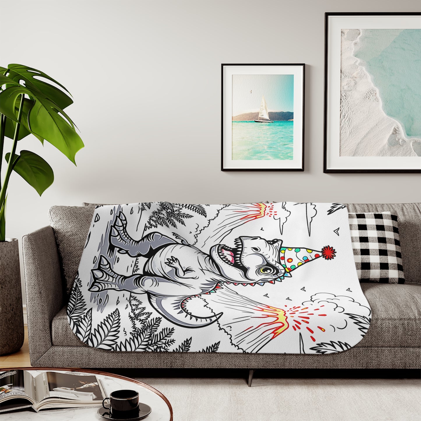Blanket Colorful Graphic Design - Dinosaur Party