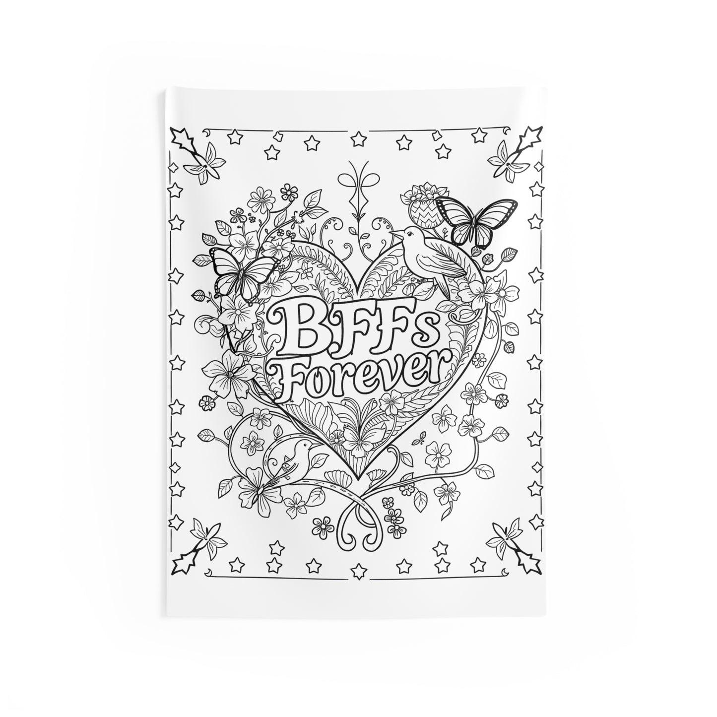 Indoor Wall Tapestries Coloring Kit with 10 Fabric Markers - BFFs