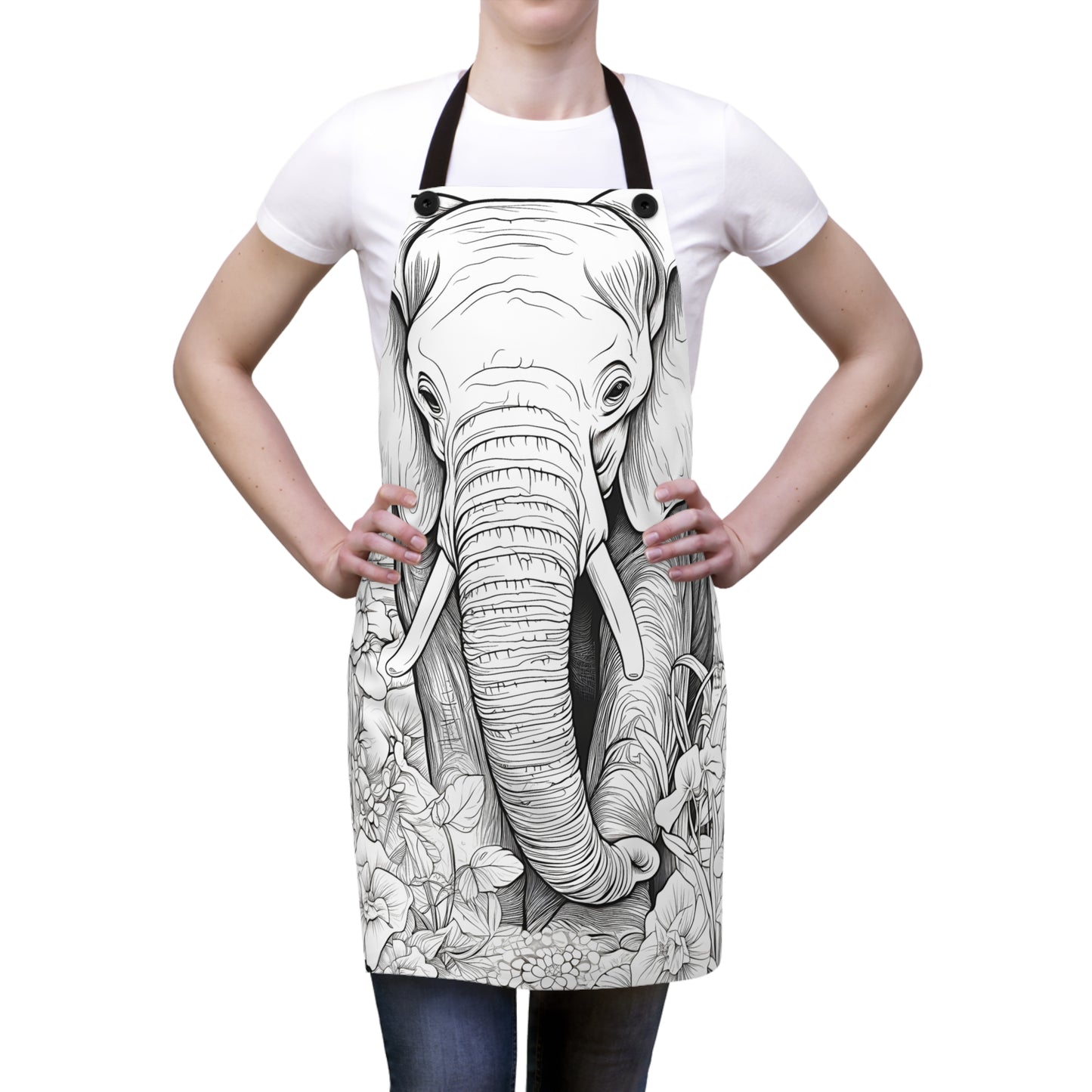 Apron Coloring Kit with 10 Fabric Markers - Elephant in Nature