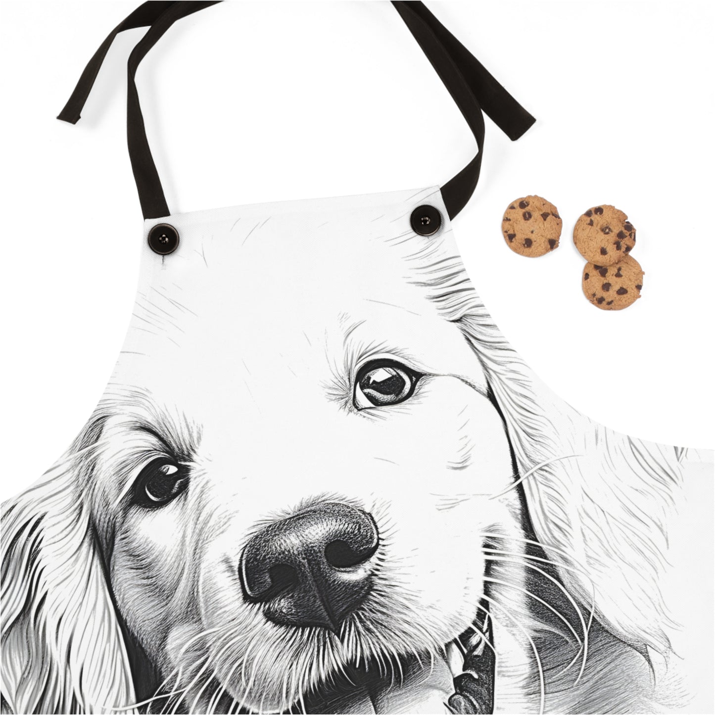 Apron Coloring Kit with 10 Fabric Markers - Golden Retriever