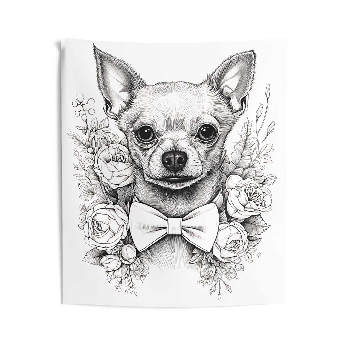 Indoor Wall Tapestries Coloring Kit with 10 Fabric Markers - Chihuahua