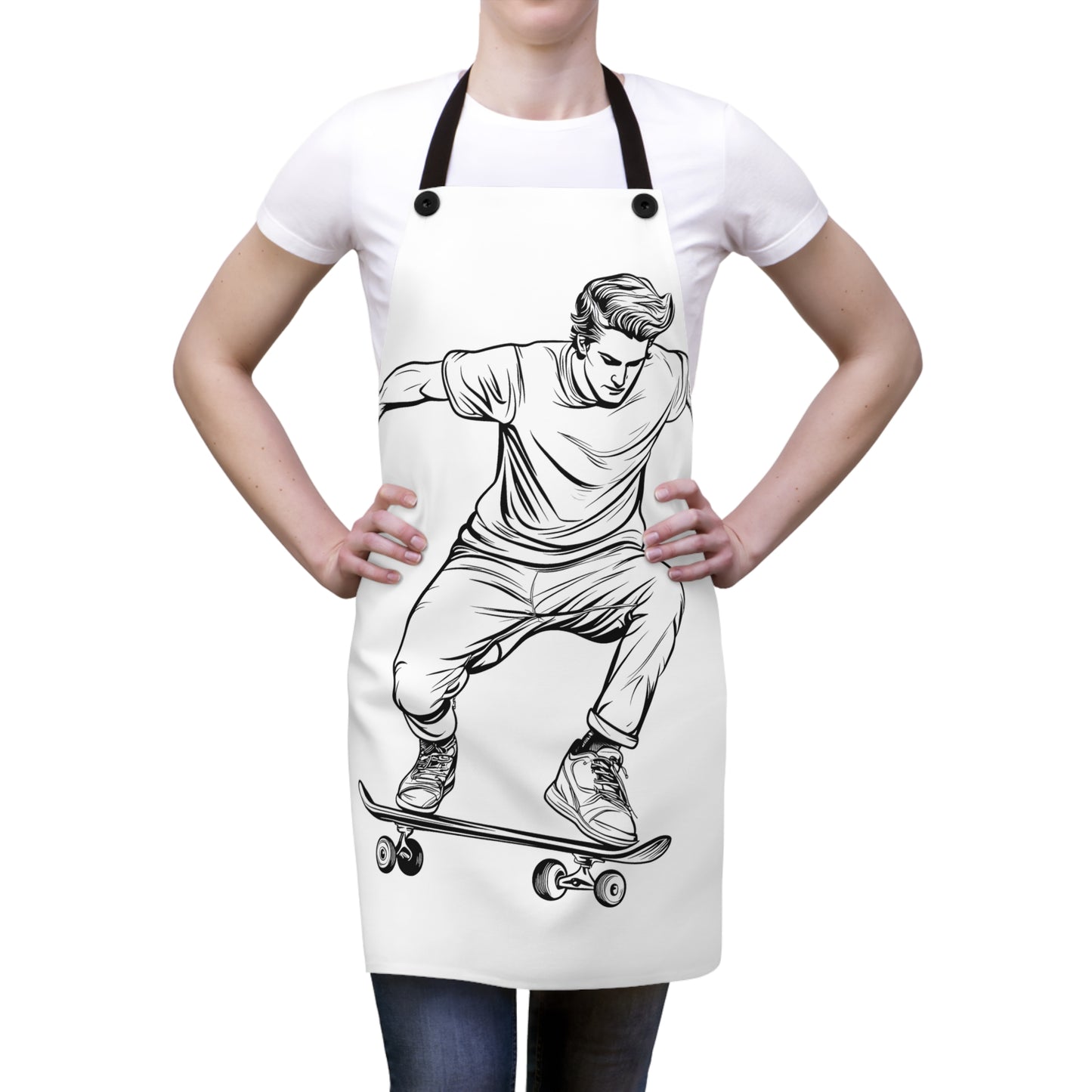 Apron Coloring Kit with 10 Fabric Markers - Skateboarding