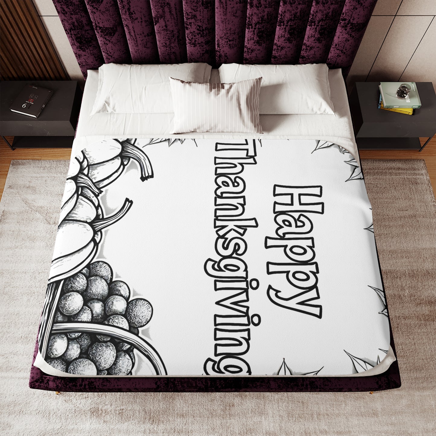 Blanket Coloring Kit with 10 Fabric Markers - Thanksgiving