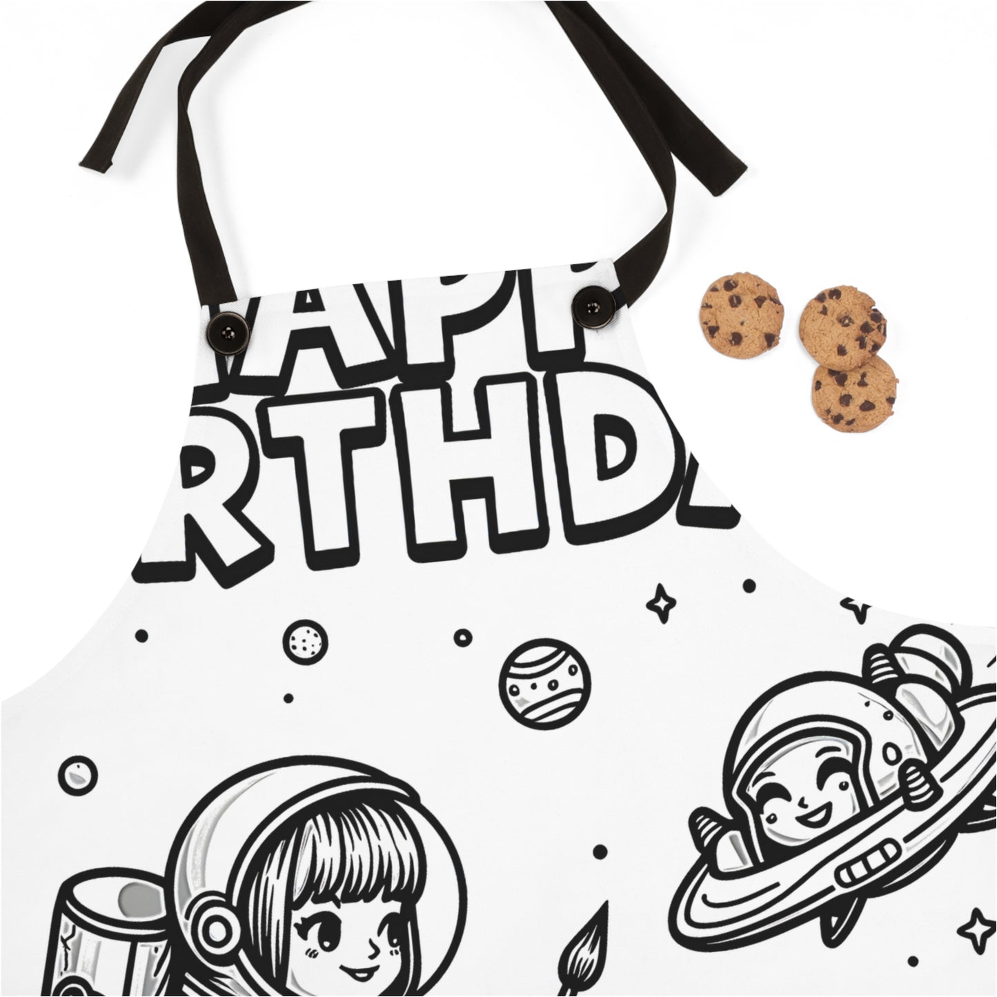 Apron Coloring Kit with 10 Fabric Markers - Astronaut Birthday Celebration