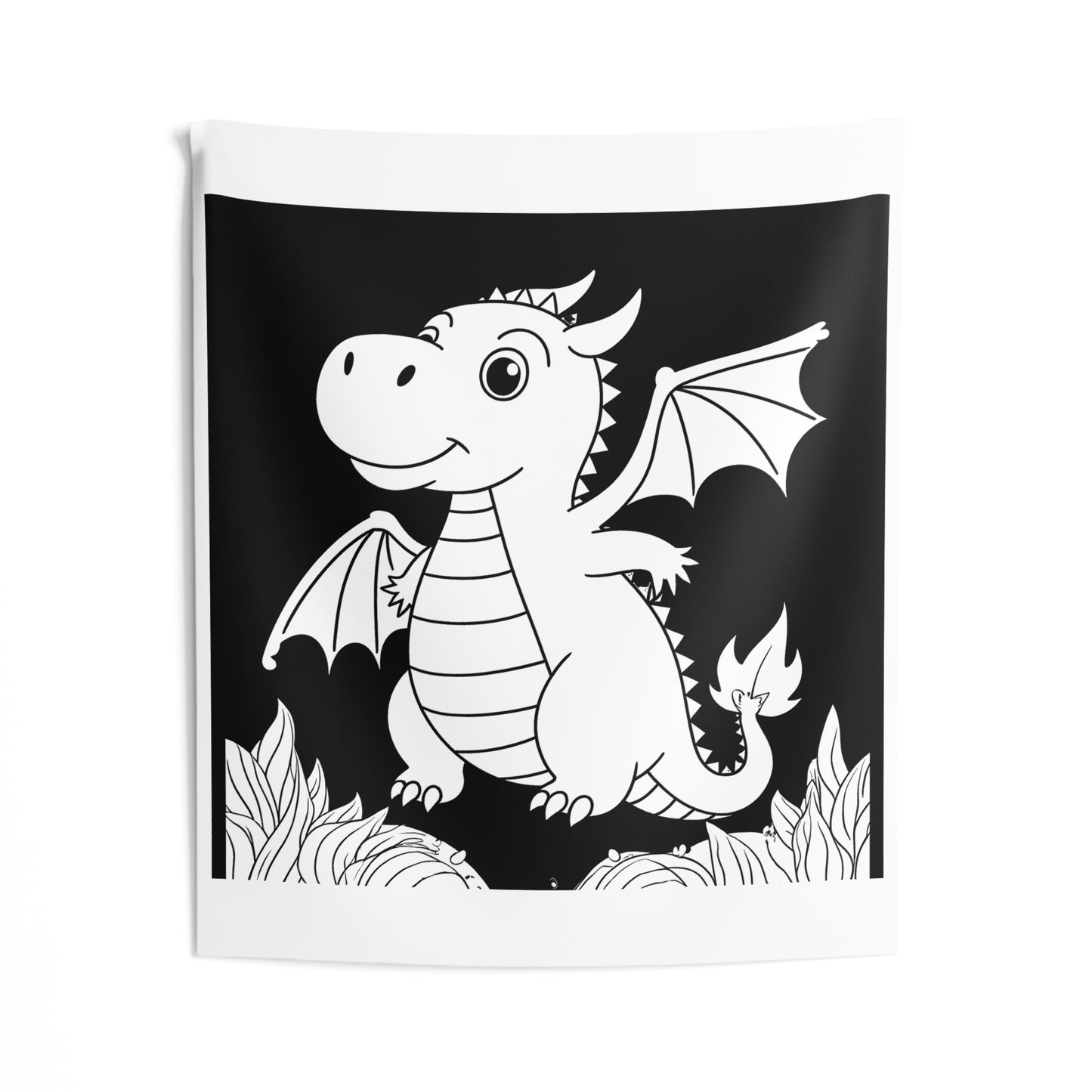 Indoor Wall Tapestries Coloring Kit with 10 Fabric Markers - Cute Dragon