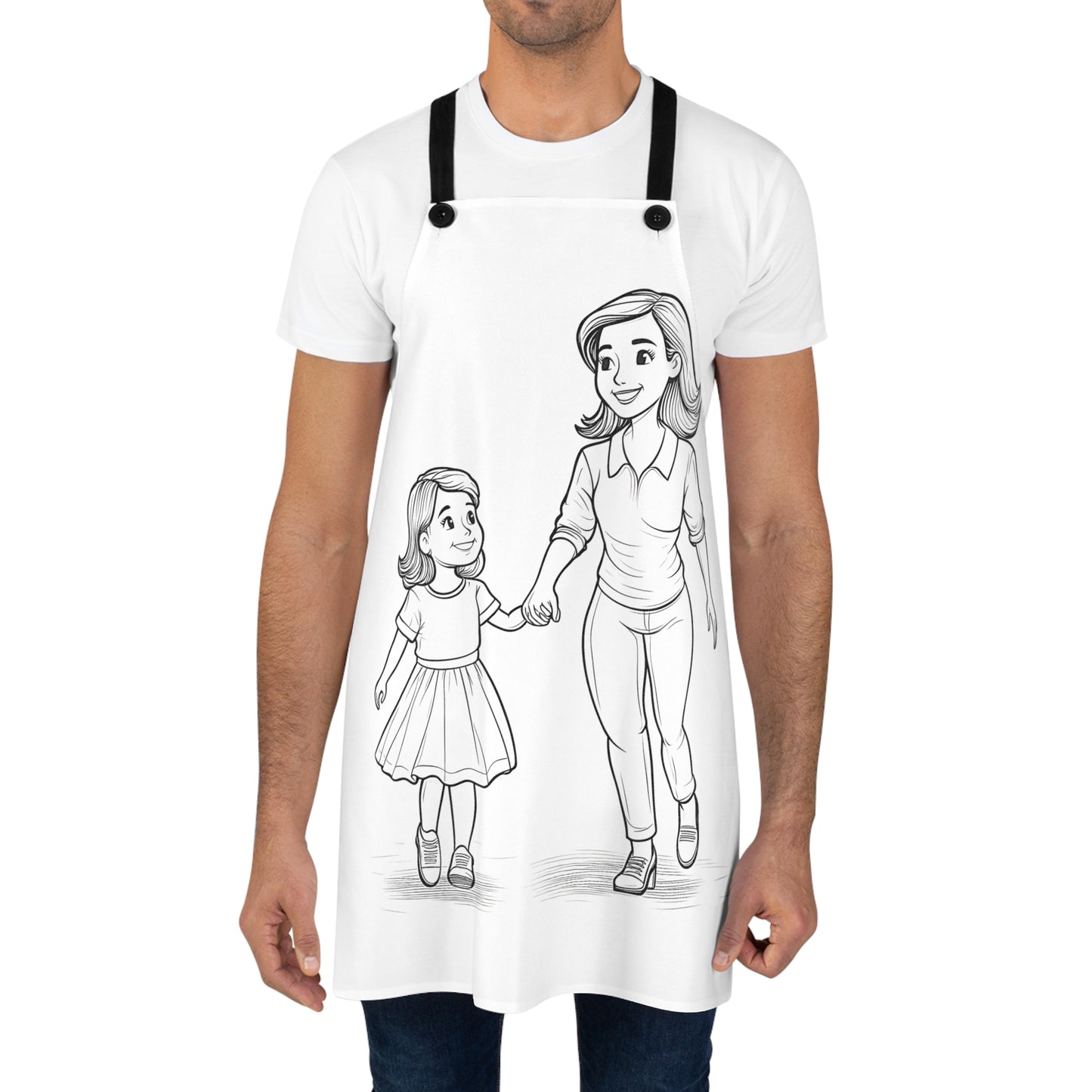 Apron Coloring Kit with 10 Fabric Markers - Mother and Daughter