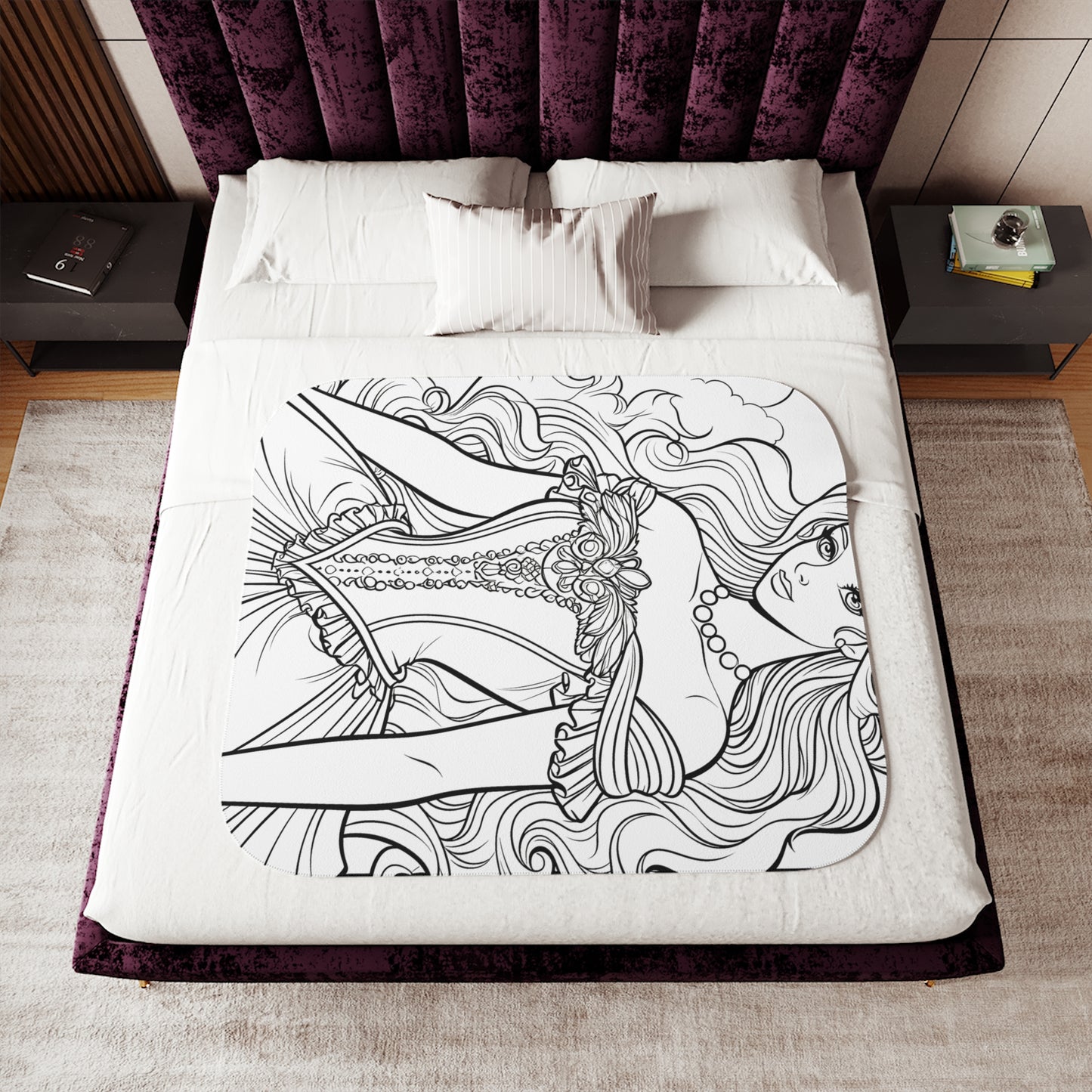 Blanket Coloring Kit with 10 Fabric Markers - Elegant Princess