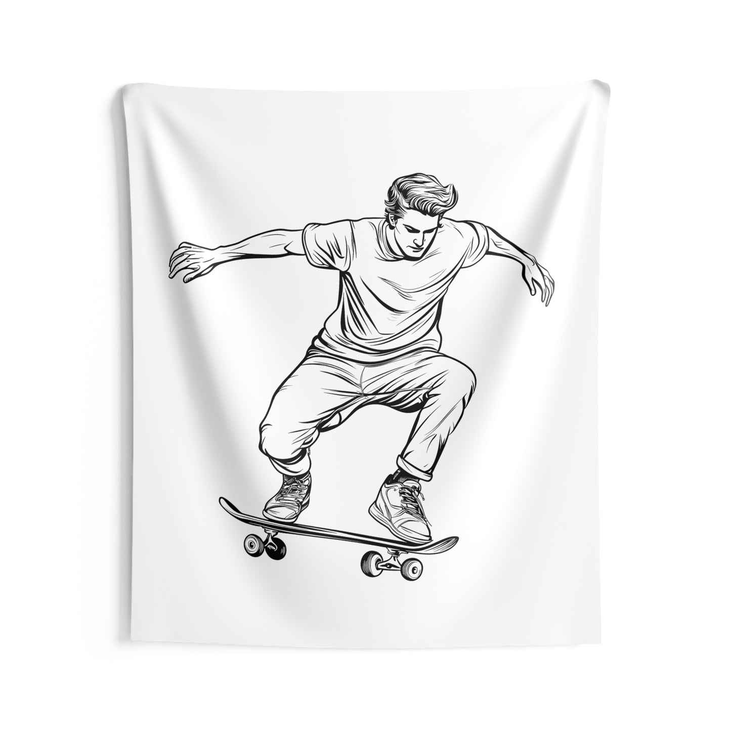 Indoor Wall Tapestries Coloring Kit with 10 Fabric Markers - Skateboarding