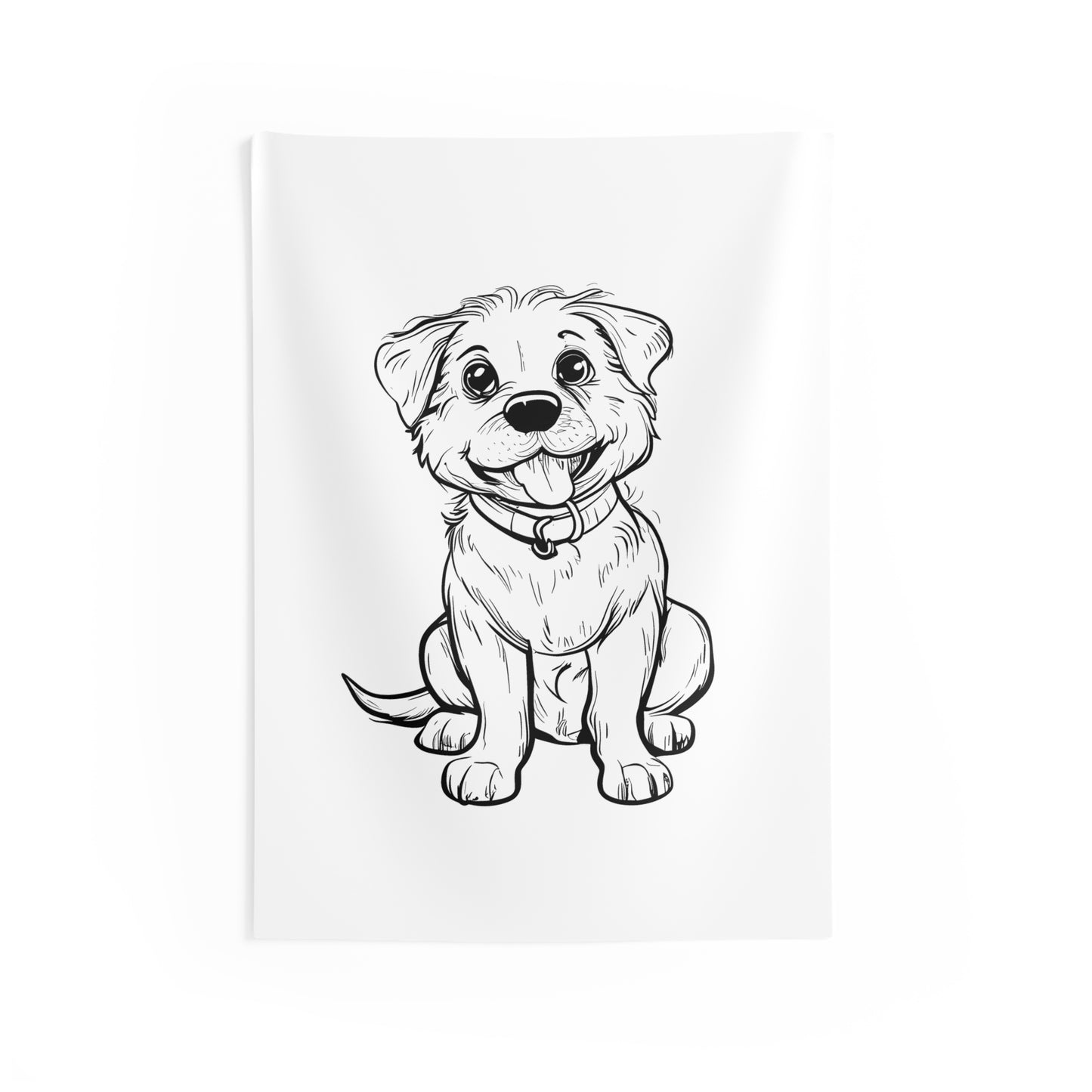Indoor Wall Tapestries Coloring Kit with 10 Fabric Markers - Puppy