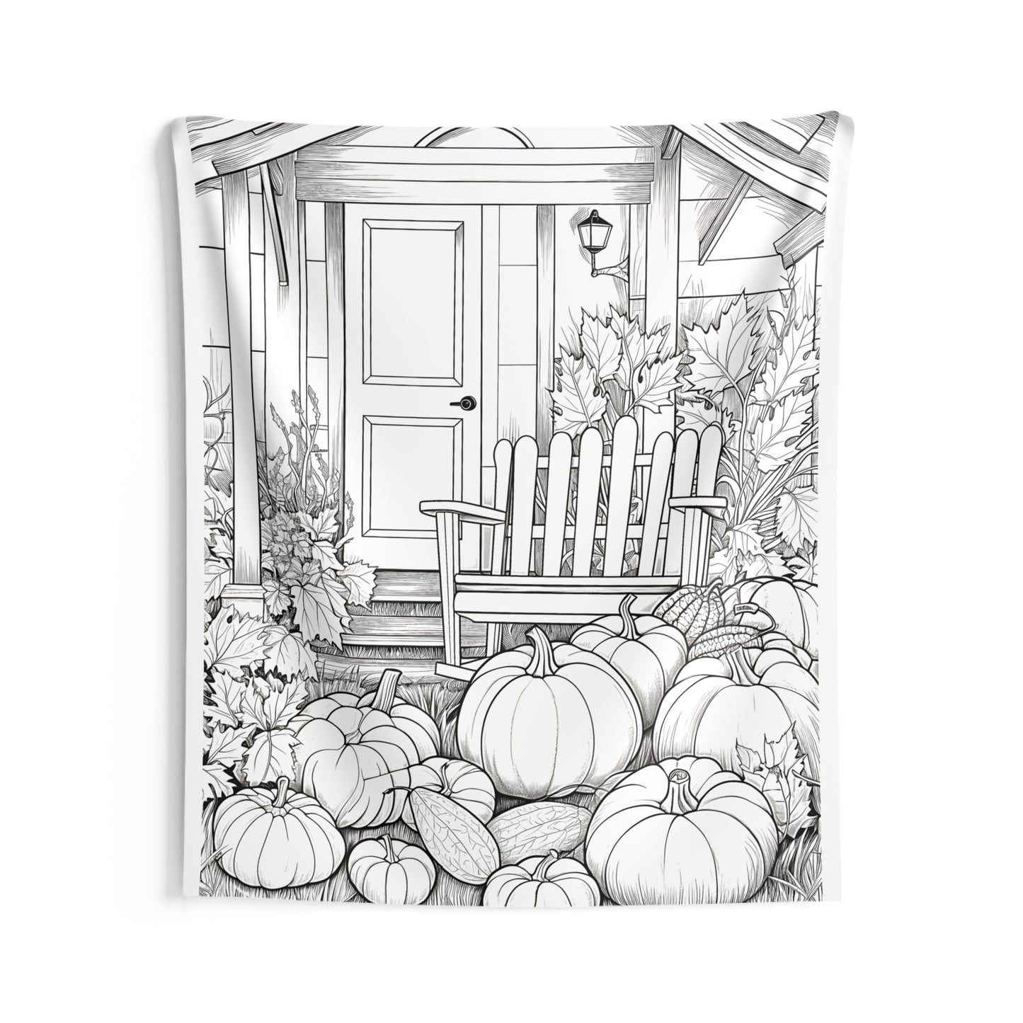 Indoor Wall Tapestries Coloring Kit with 10 Fabric Markers - Pumpkins