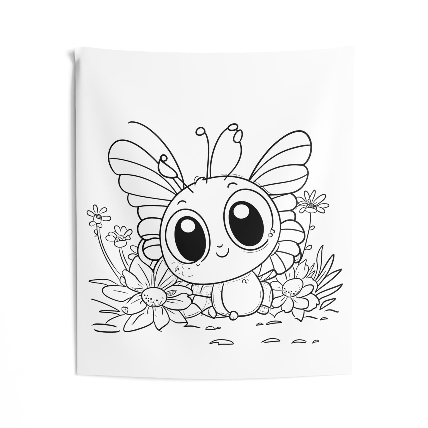 Indoor Wall Tapestries Coloring Kit with 10 Fabric Markers - Cute Butterfly