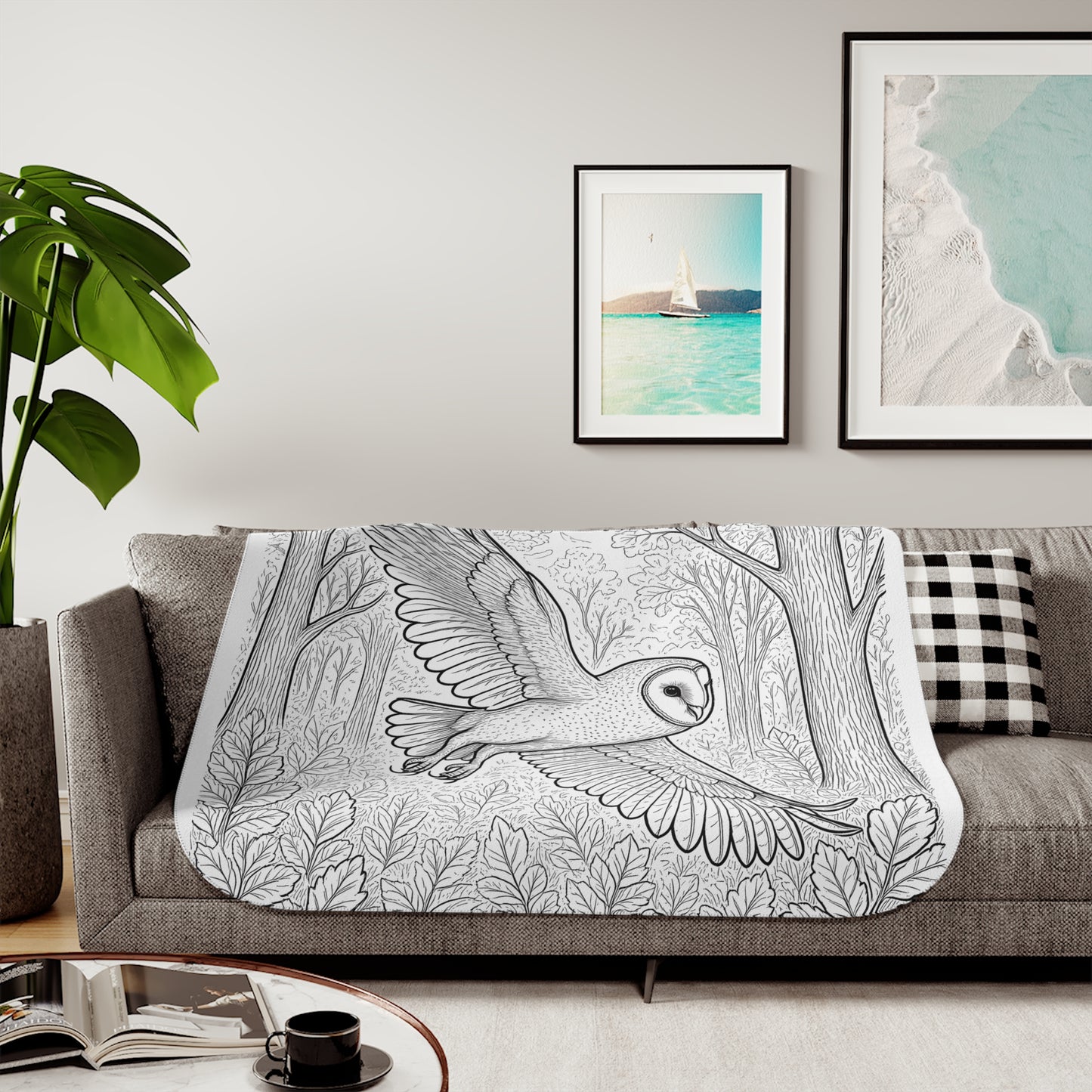 Blanket Coloring Kit with 10 Fabric Markers - Barn Owl