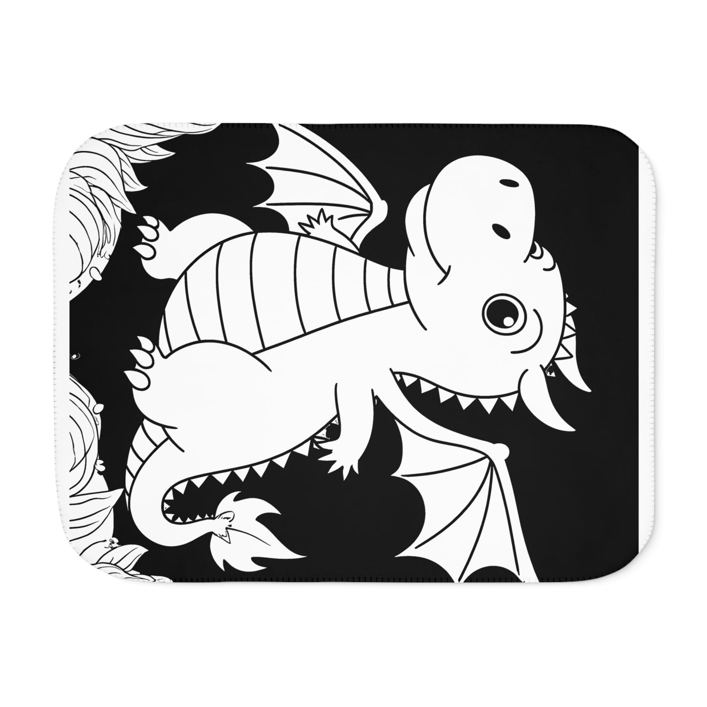 Blanket Coloring Kit with 10 Fabric Markers - Cute Dragon