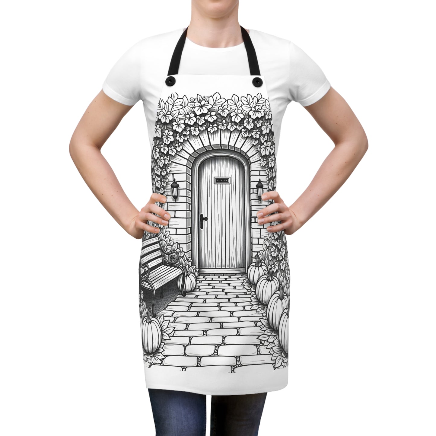 Apron Coloring Kit with 10 Fabric Markers - Pumpkin Garden