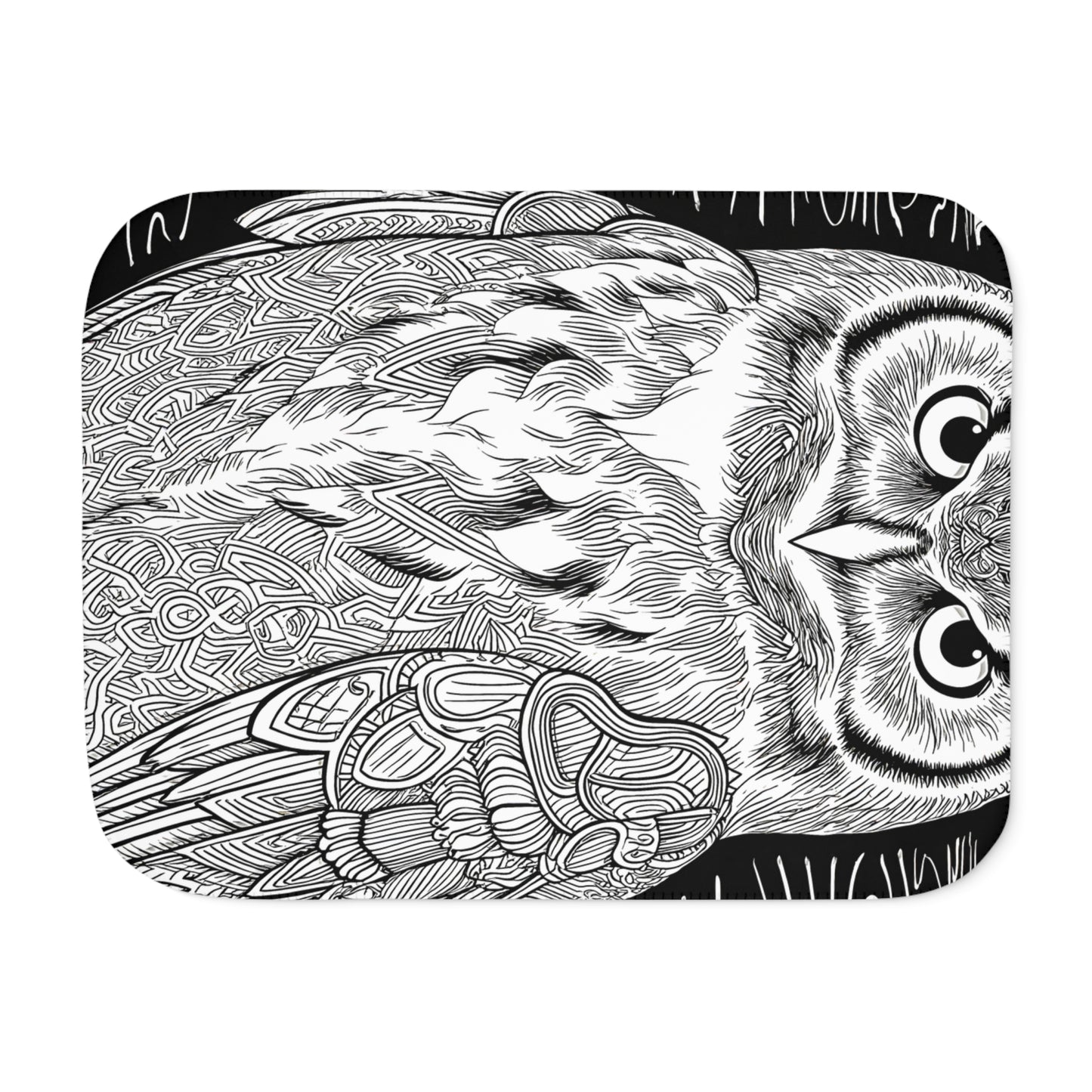 Blanket Coloring Kit with 10 Fabric Markers - Intricate Owl Design