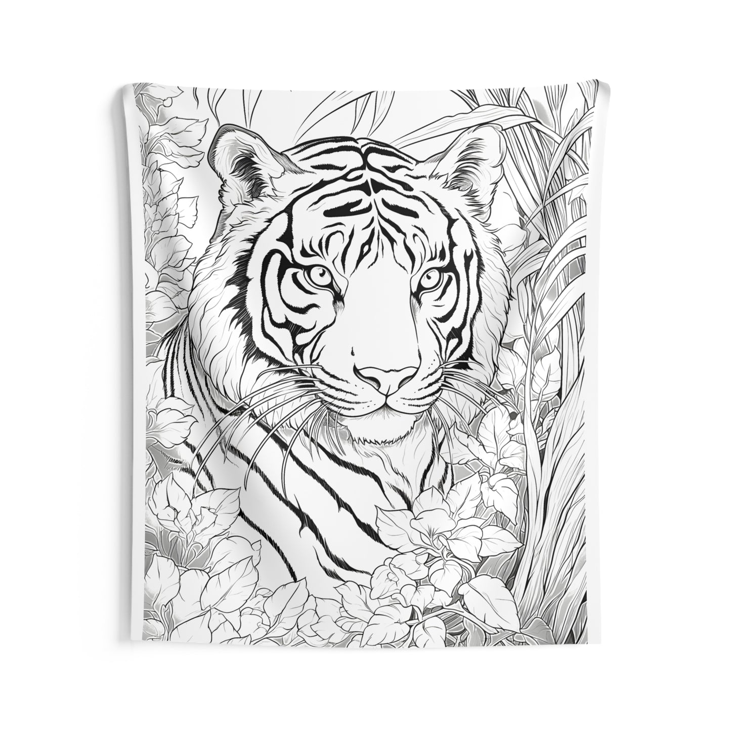 Indoor Wall Tapestries Coloring Kit with 10 Fabric Markers - Tiger