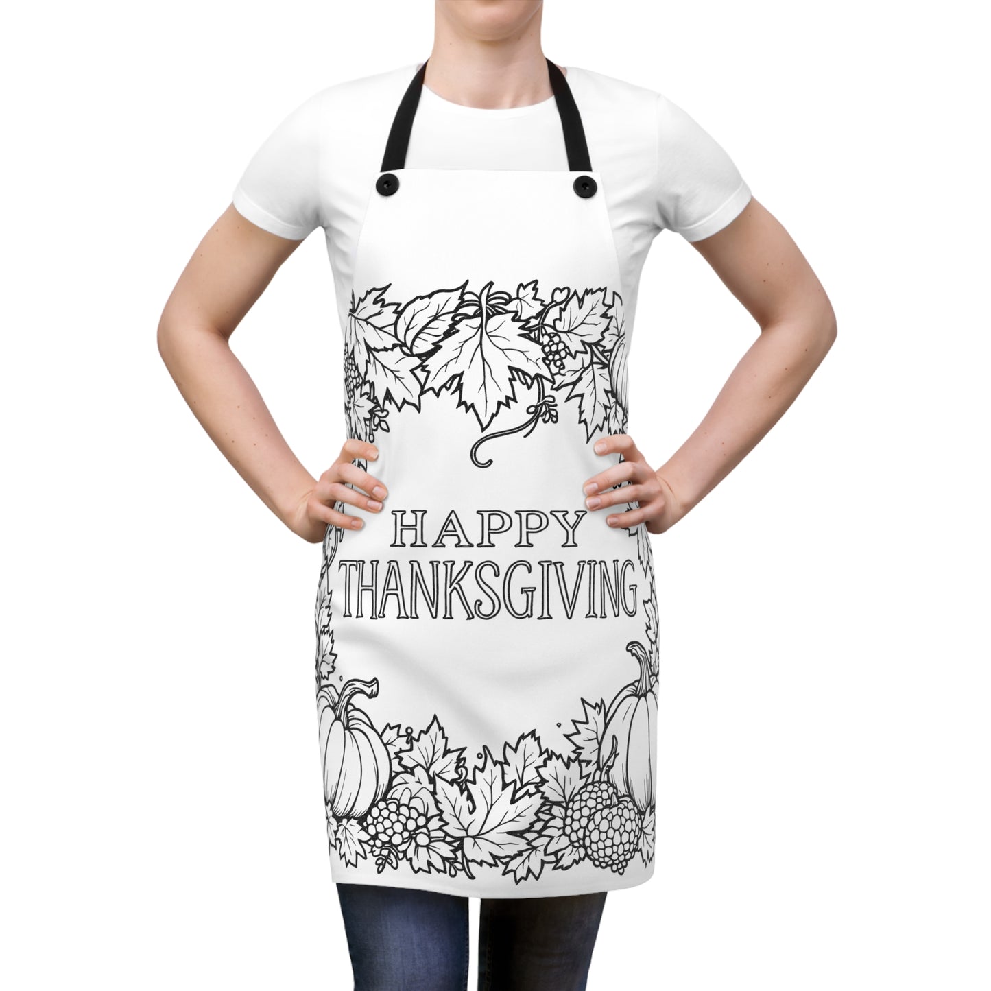 Apron Coloring Kit with 10 Fabric Markers - Thanksgiving