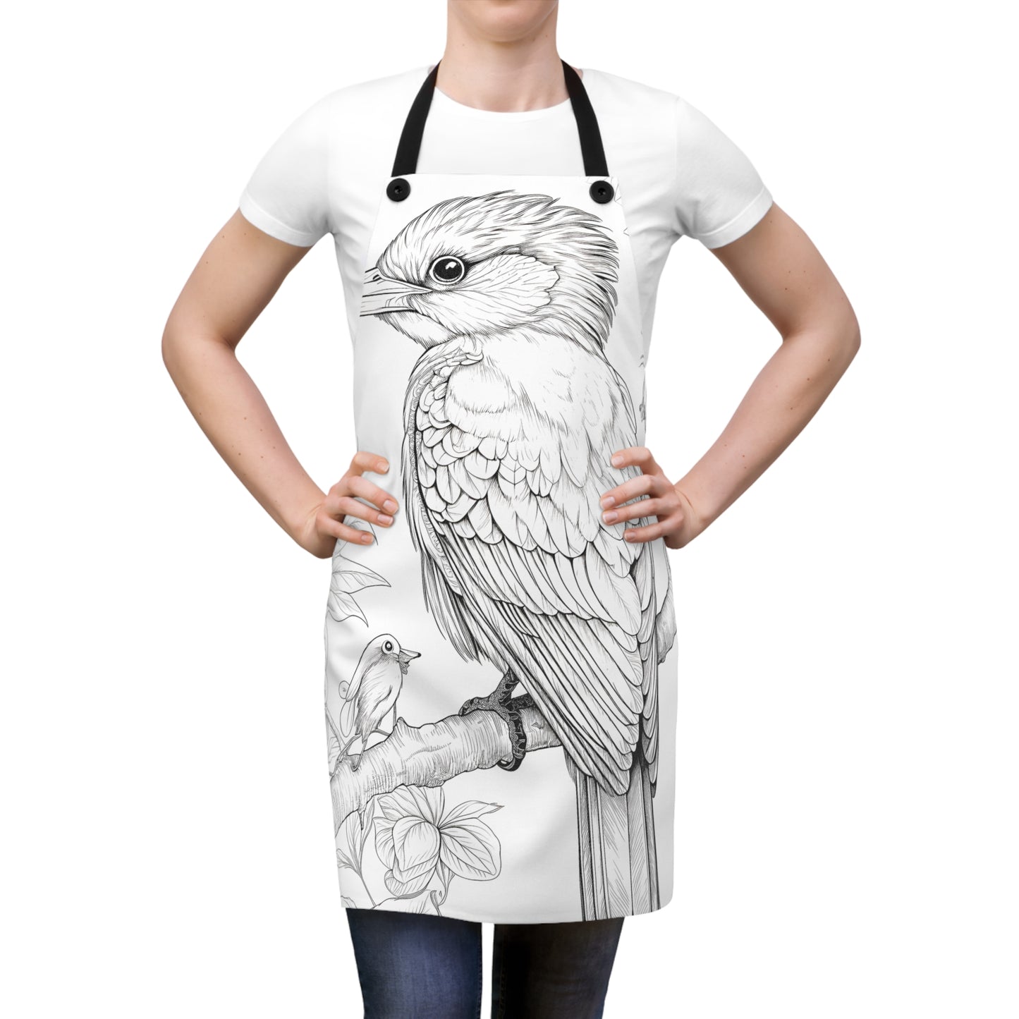 Apron Coloring Kit with 10 Fabric Markers - Birds on Branch