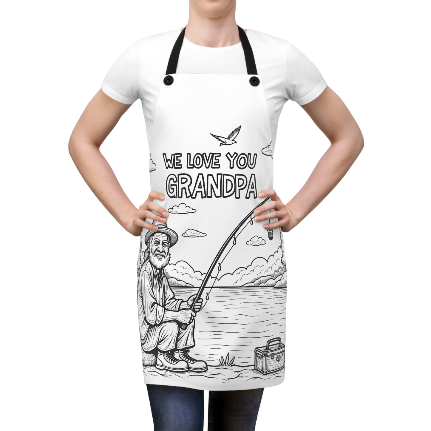 Apron Coloring Kit with 10 Fabric Markers - Grandpa