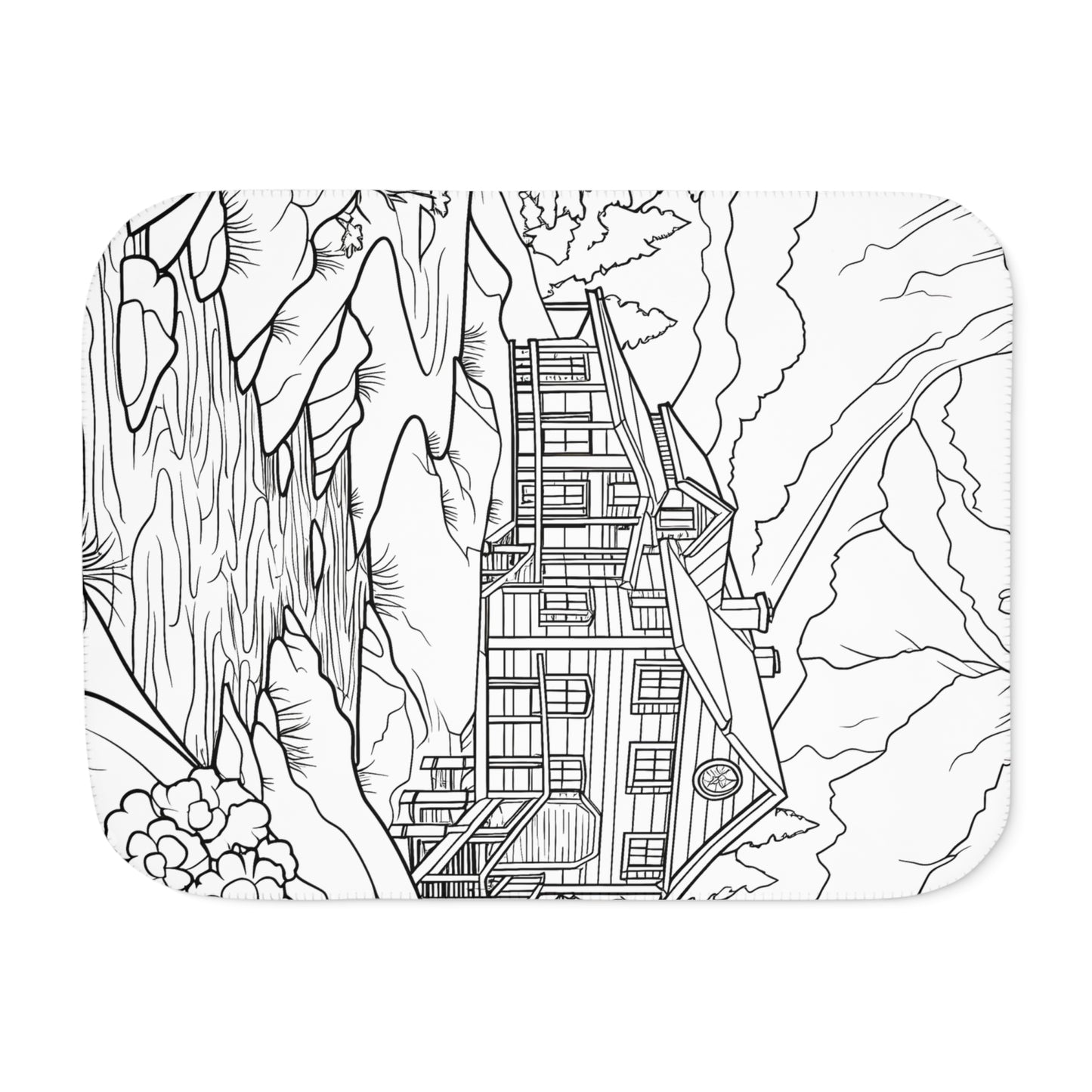 Blanket Coloring Kit with 10 Fabric Markers - Mountain Retreat