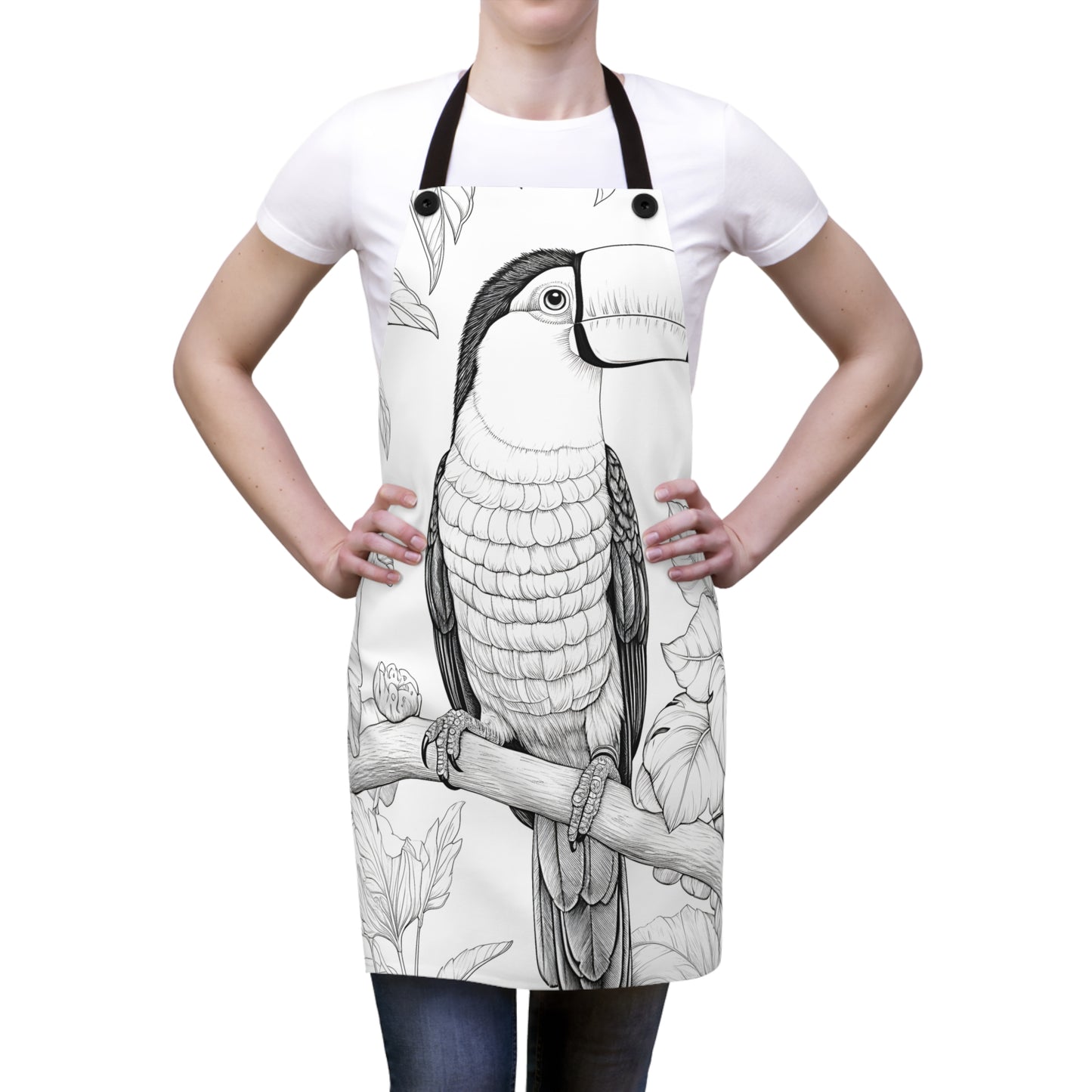 Apron Coloring Kit with 10 Fabric Markers - Toucan