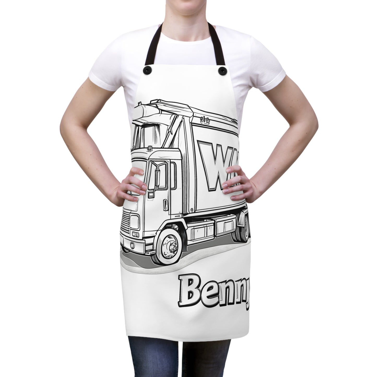 Apron Coloring Kit with 10 Fabric Markers - Garbage Truck